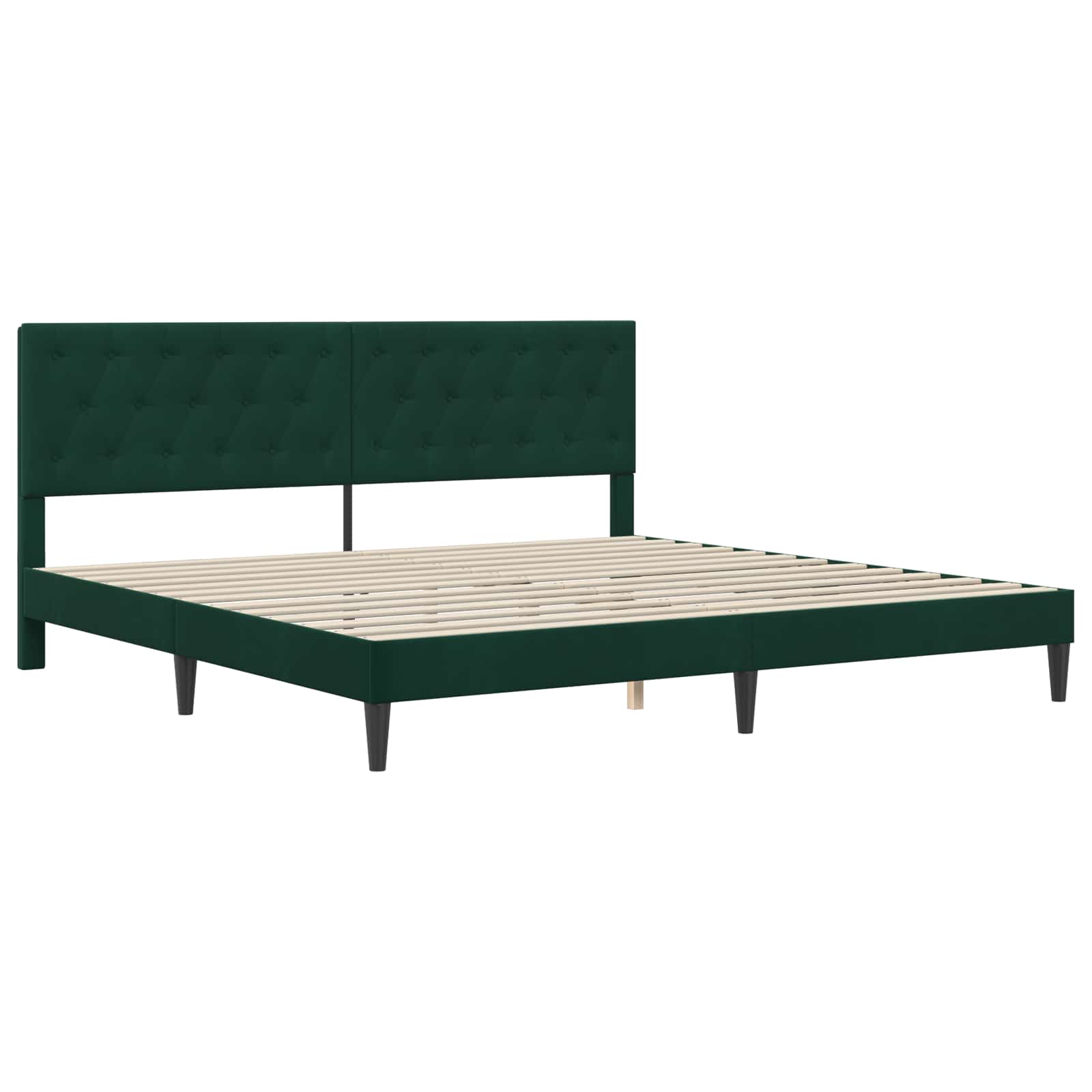 Cadre de lit avec matelas Vert foncé 180 x 200 cm Velours - XIOS