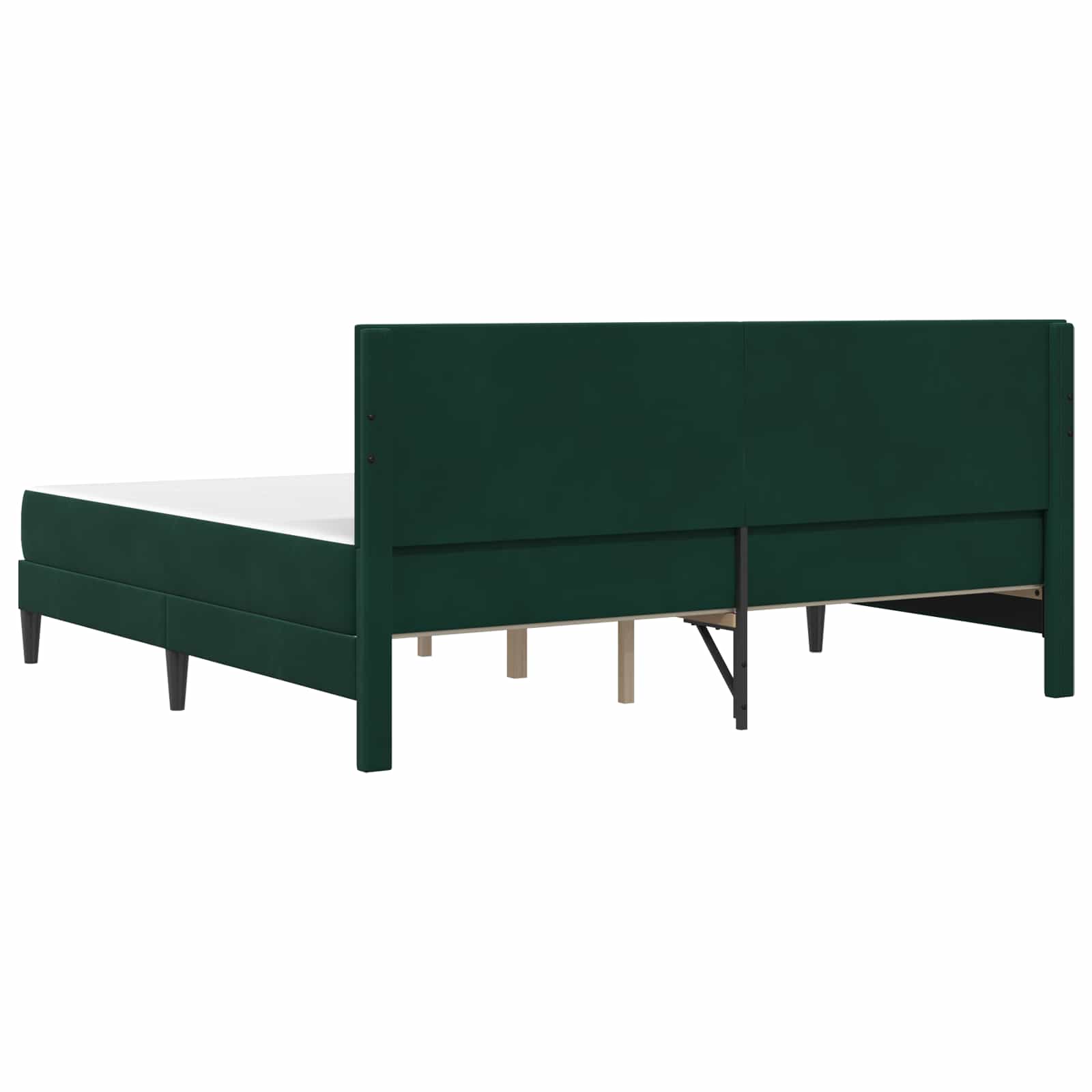 Cadre de lit avec matelas Vert foncé 180 x 200 cm Velours - XIOS
