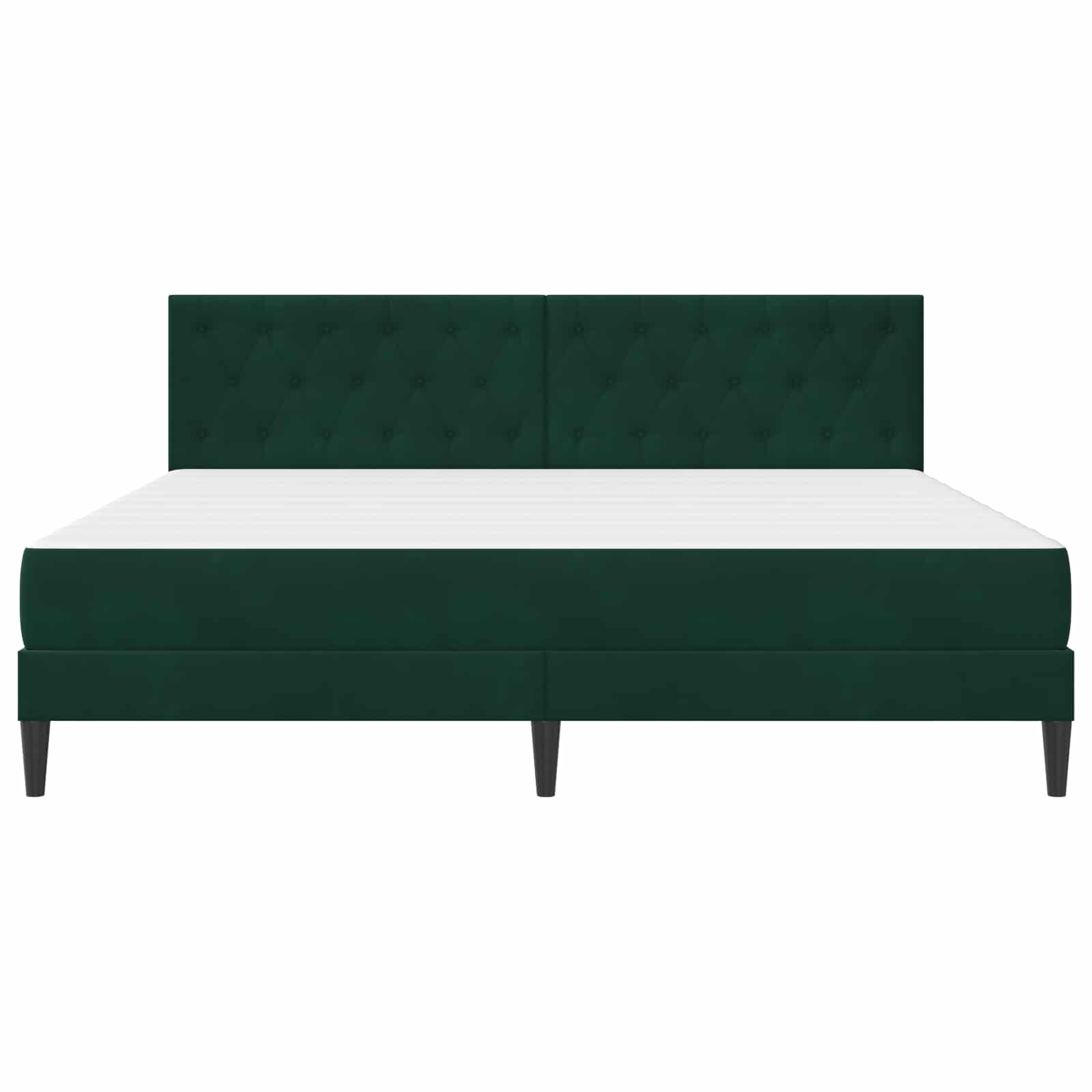 Cadre de lit avec matelas Vert foncé 180 x 200 cm Velours - XIOS