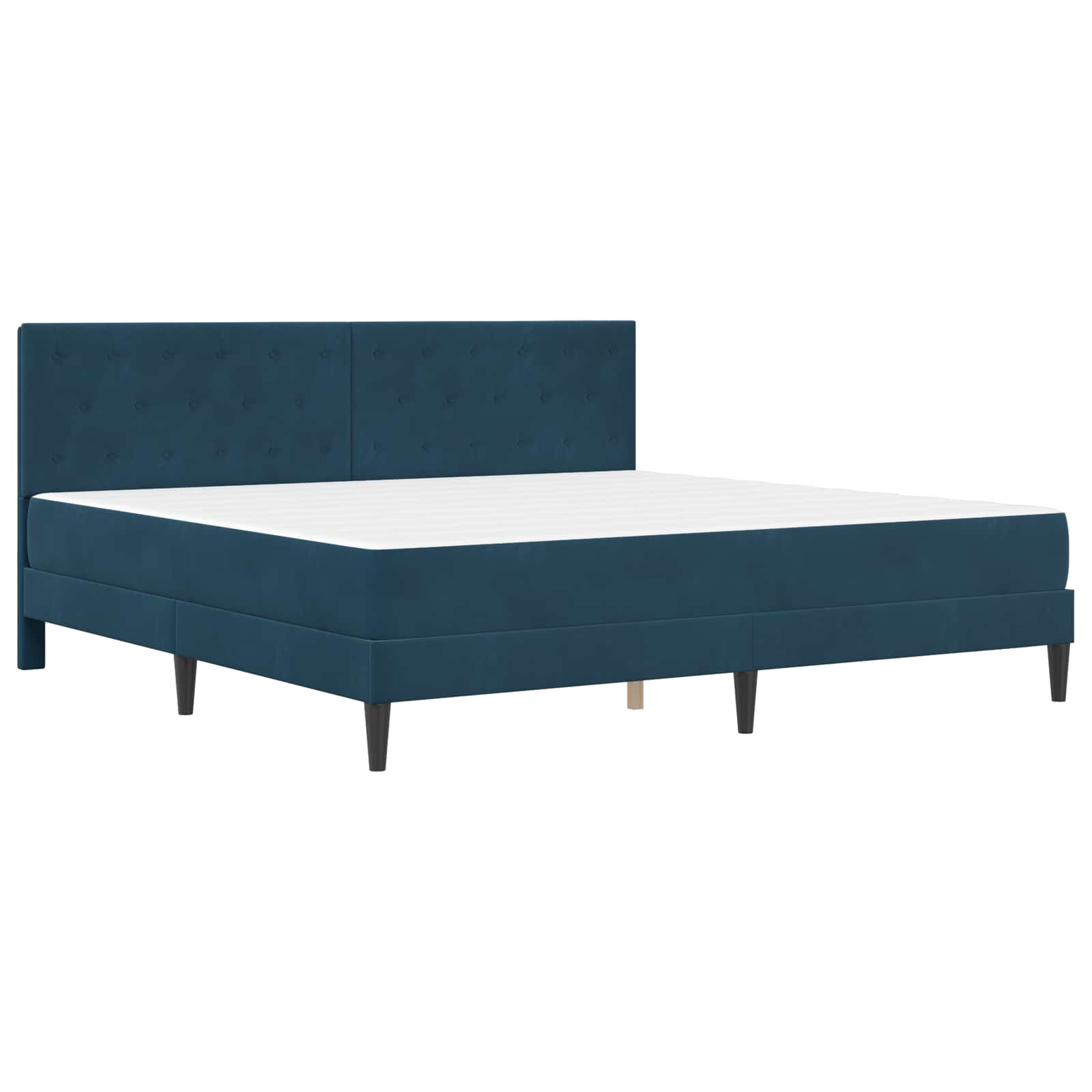 Cadre de lit avec matelas Bleu 180 x 200 cm Velours - XIOS
