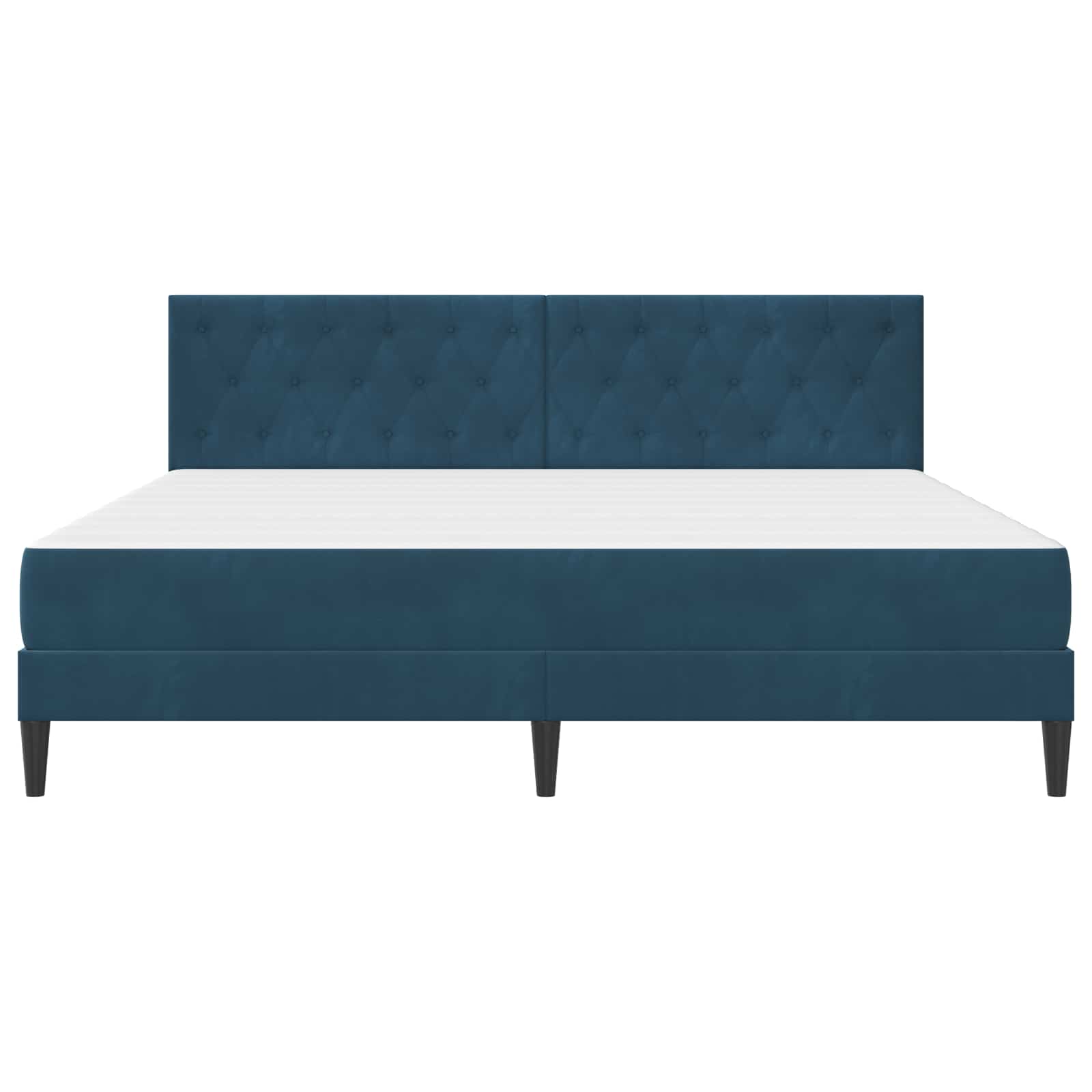Cadre de lit avec matelas Bleu 180 x 200 cm Velours - XIOS
