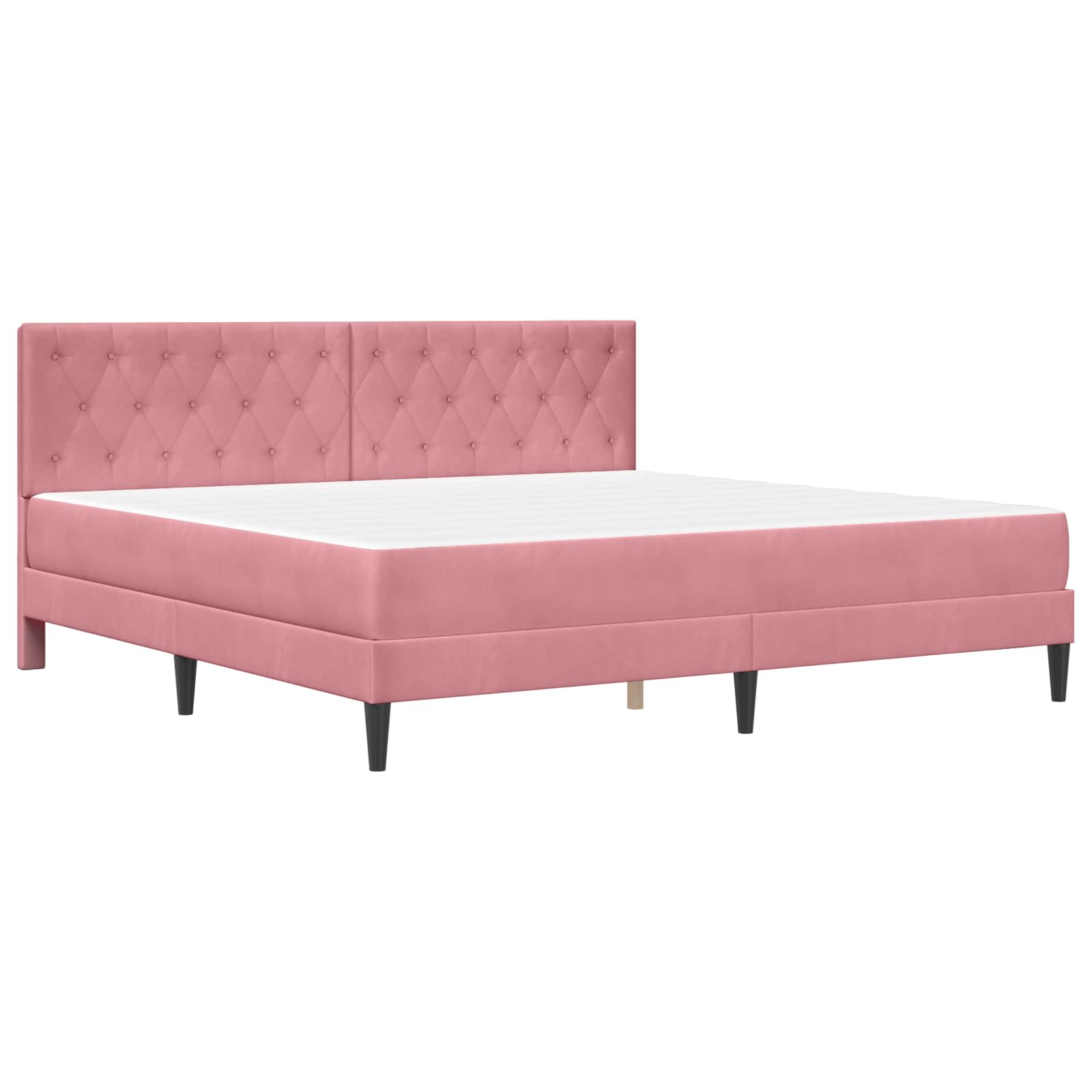 Cadre de lit avec matelas Rose 200 x 200 cm Velours - XIOS