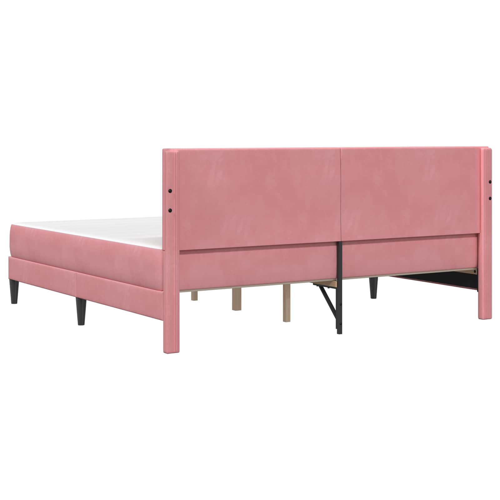 Cadre de lit avec matelas Rose 200 x 200 cm Velours - XIOS
