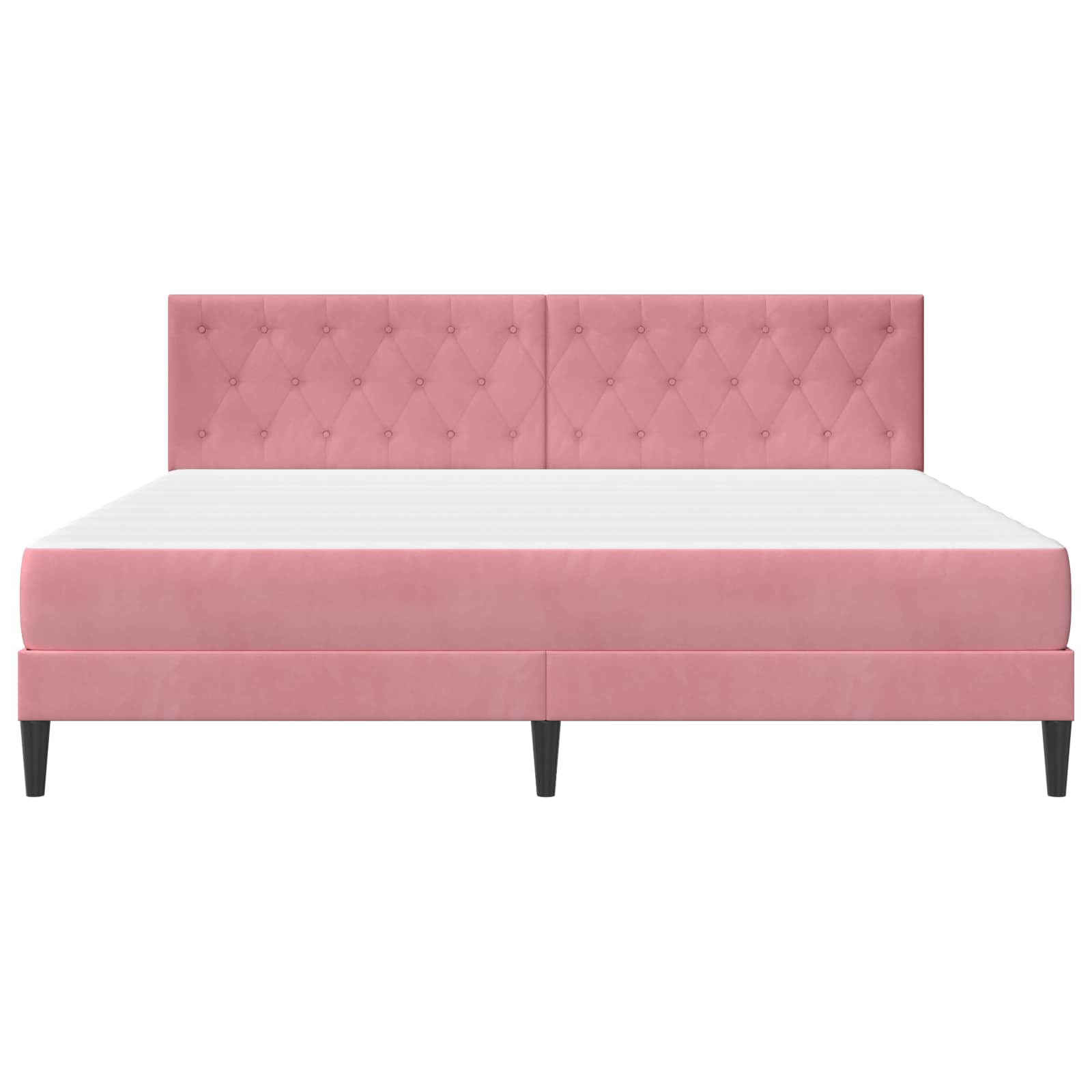 Cadre de lit avec matelas Rose 200 x 200 cm Velours - XIOS