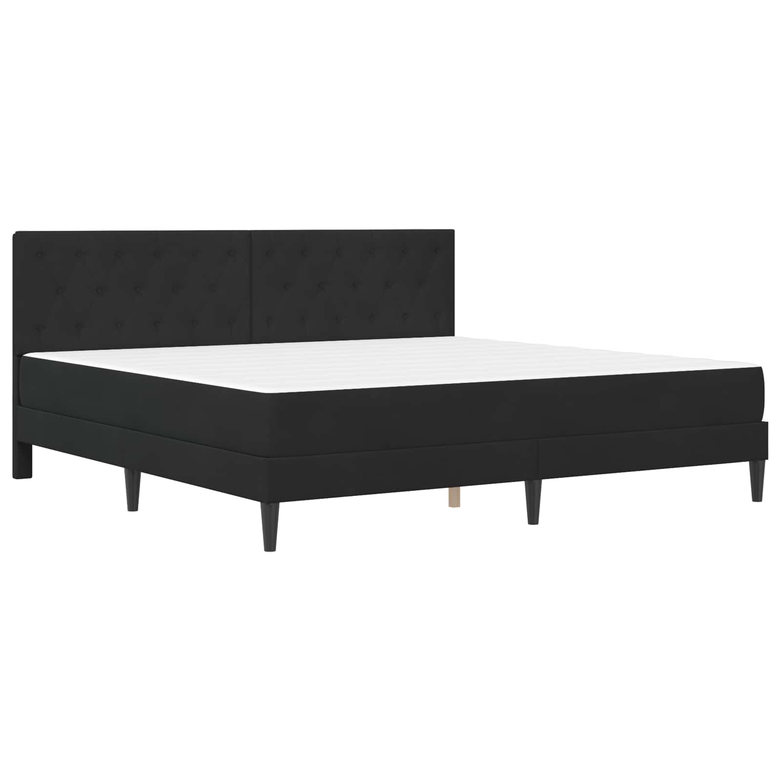 Cadre de lit avec matelas Noir 200 x 200 cm Velours - XIOS