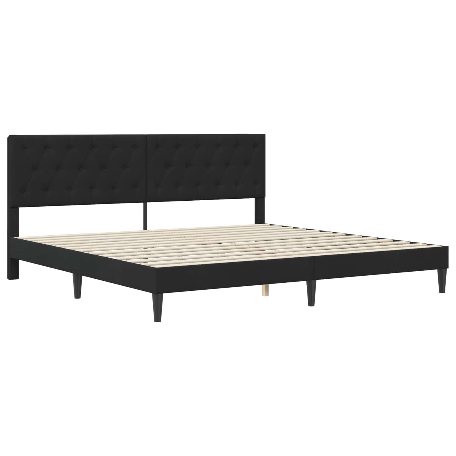 Cadre de lit avec matelas Noir 200 x 200 cm Velours - XIOS