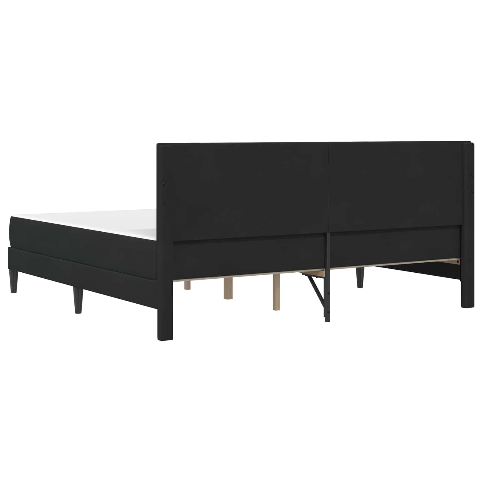 Cadre de lit avec matelas Noir 200 x 200 cm Velours - XIOS