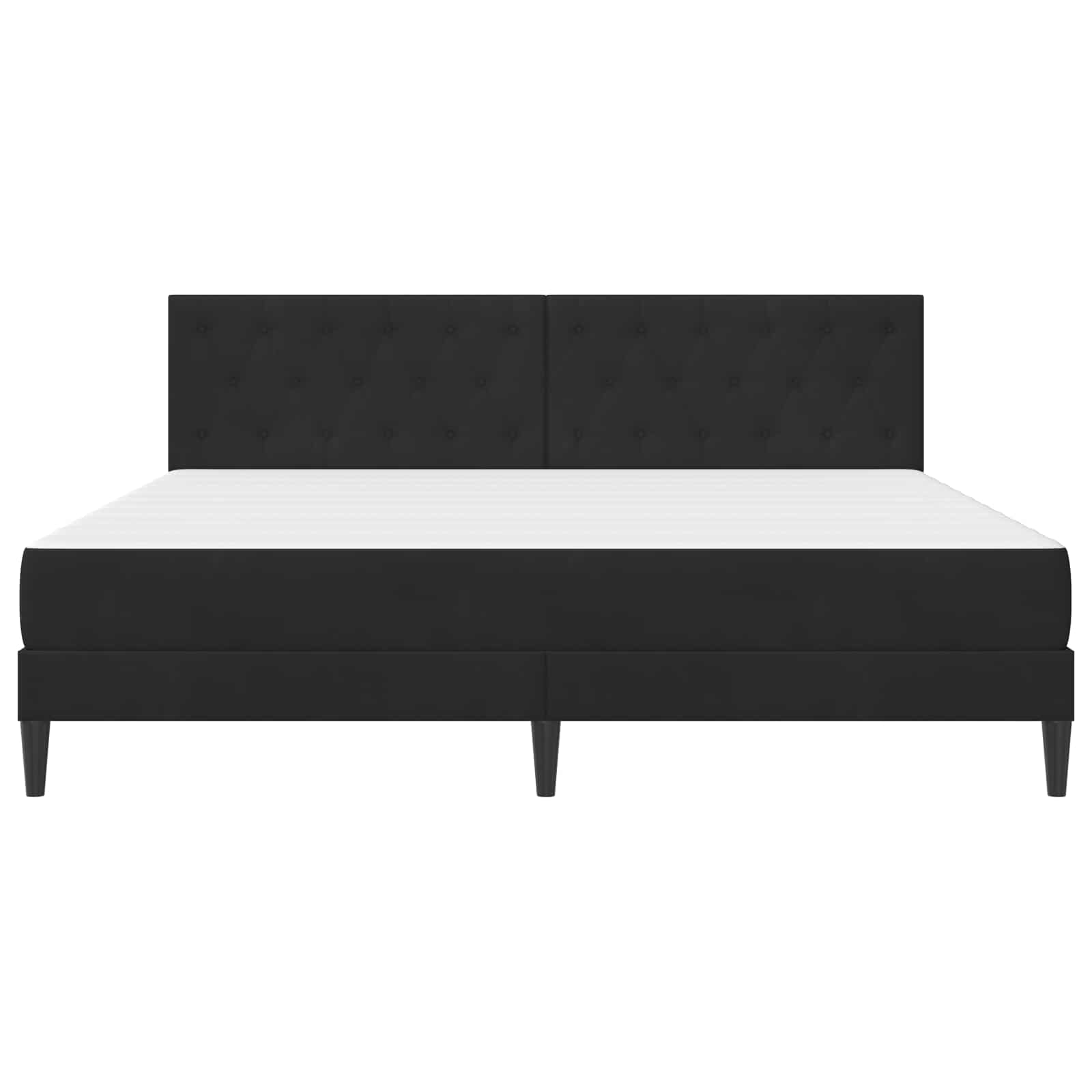 Cadre de lit avec matelas Noir 200 x 200 cm Velours - XIOS