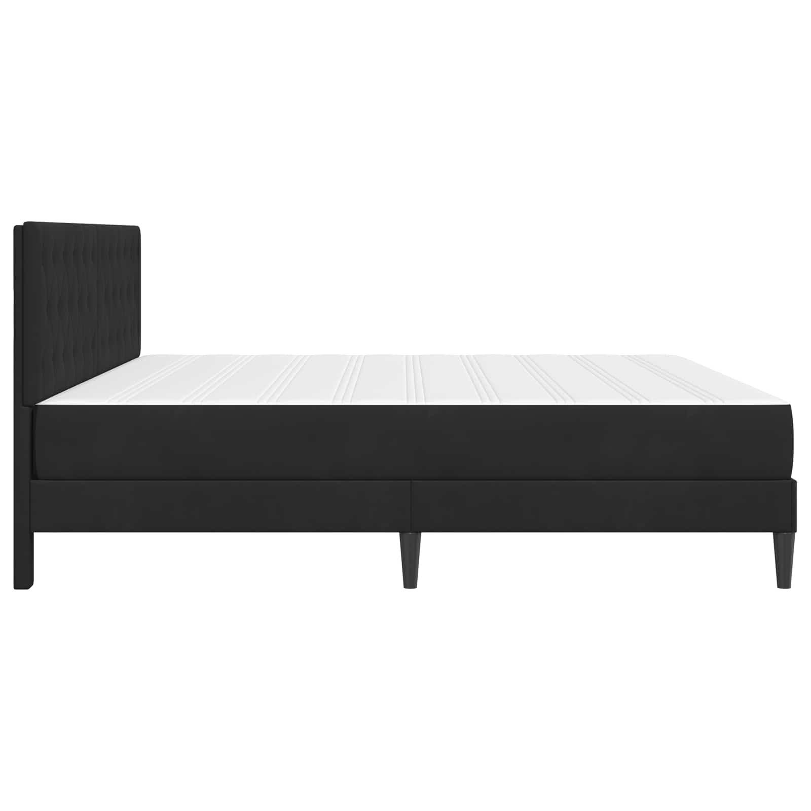 Cadre de lit avec matelas Noir 200 x 200 cm Velours - XIOS
