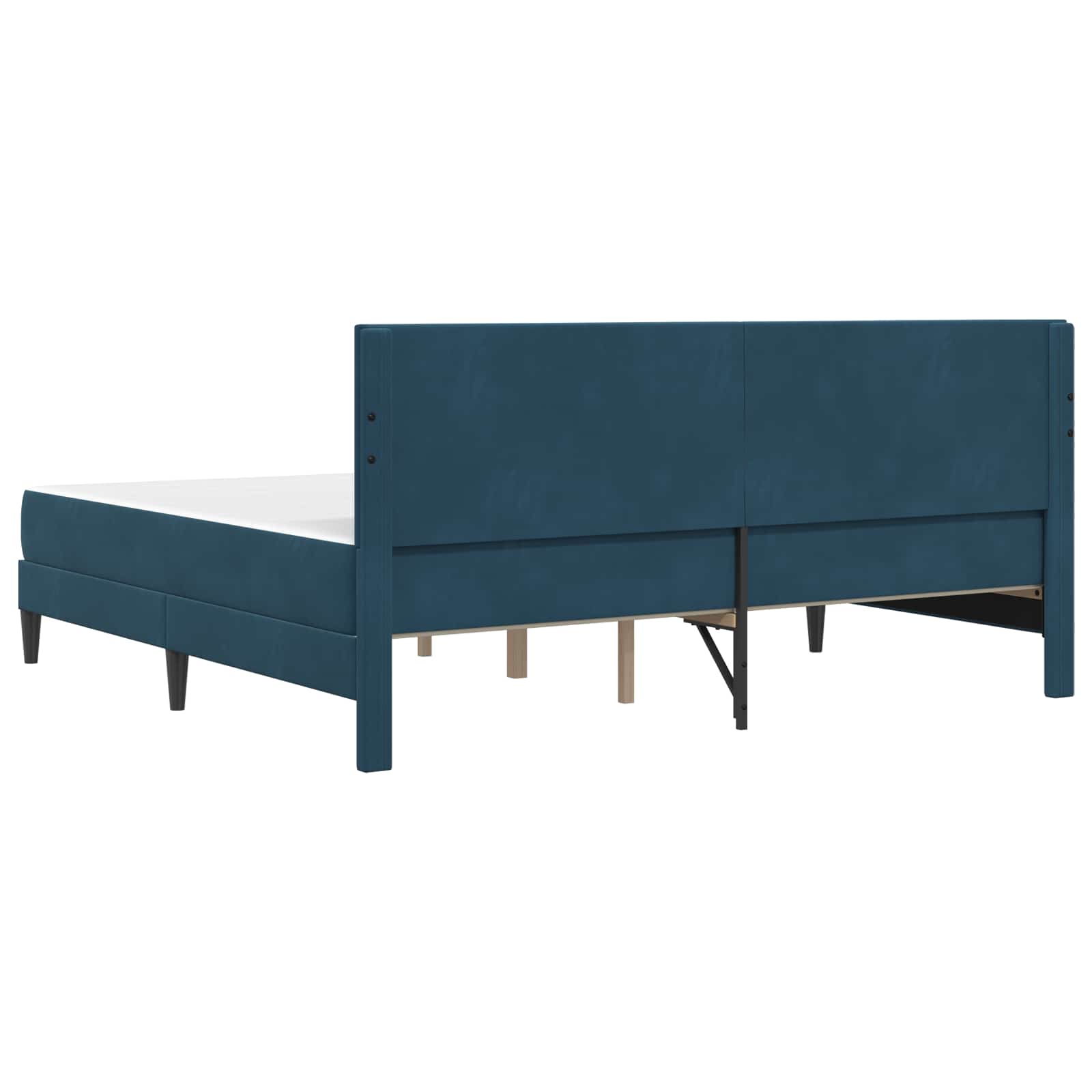 Cadre de lit avec matelas Bleu 200 x 200 cm Velours - XIOS