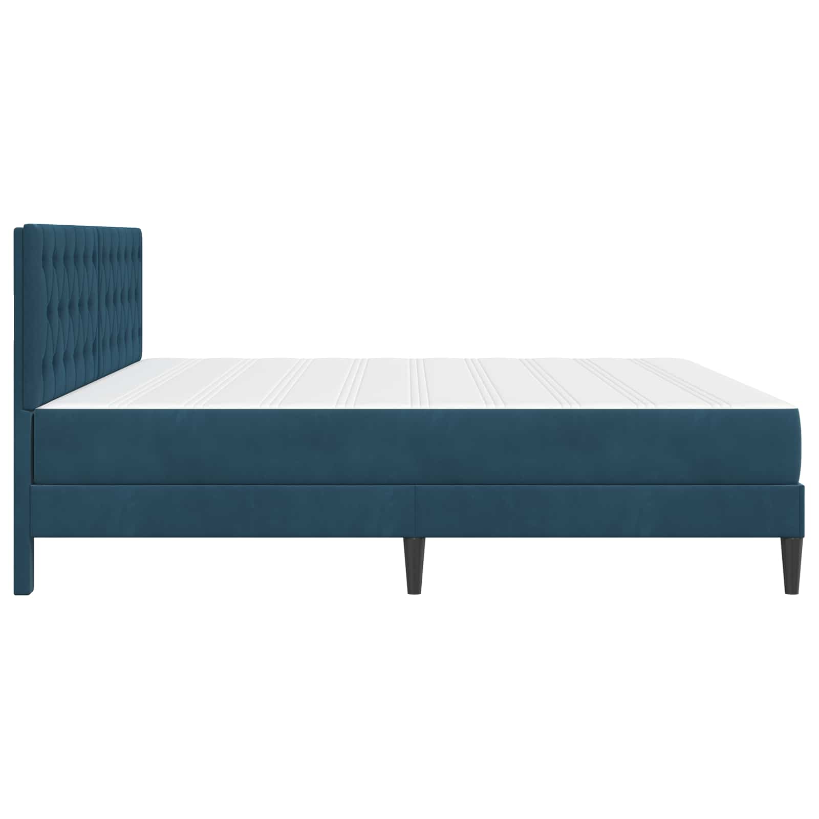 Cadre de lit avec matelas Bleu 200 x 200 cm Velours - XIOS