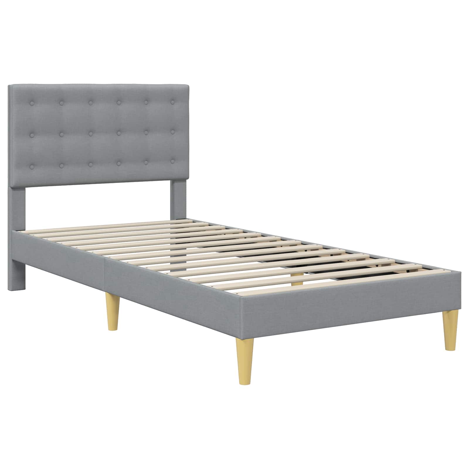 Cadre de lit avec matelas Gris clair 80 x 200 cm Tissu - XIOS
