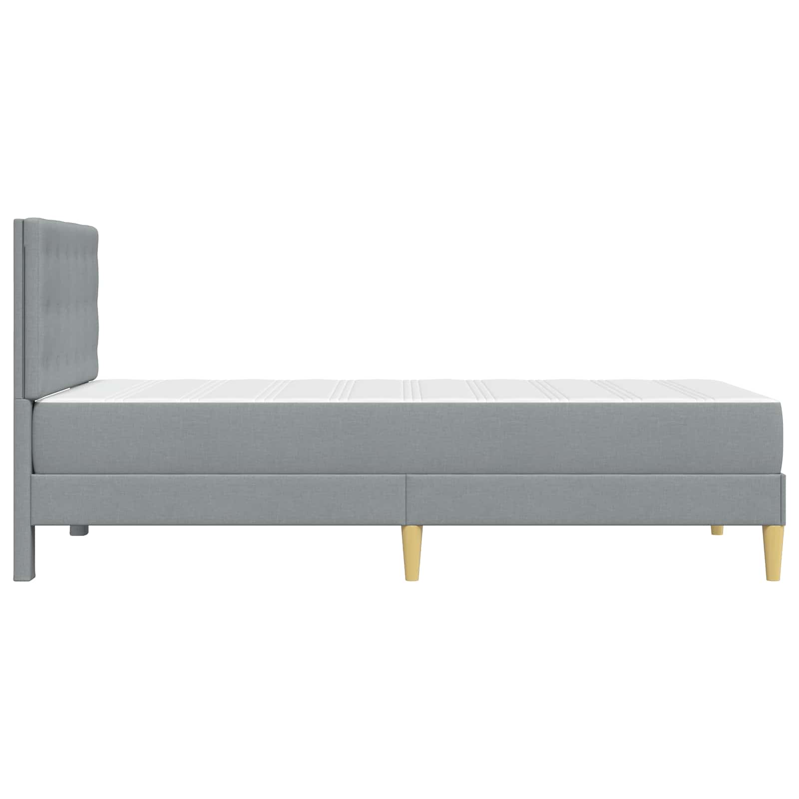 Cadre de lit avec matelas Gris clair 90 x 190 cm Tissu - XIOS