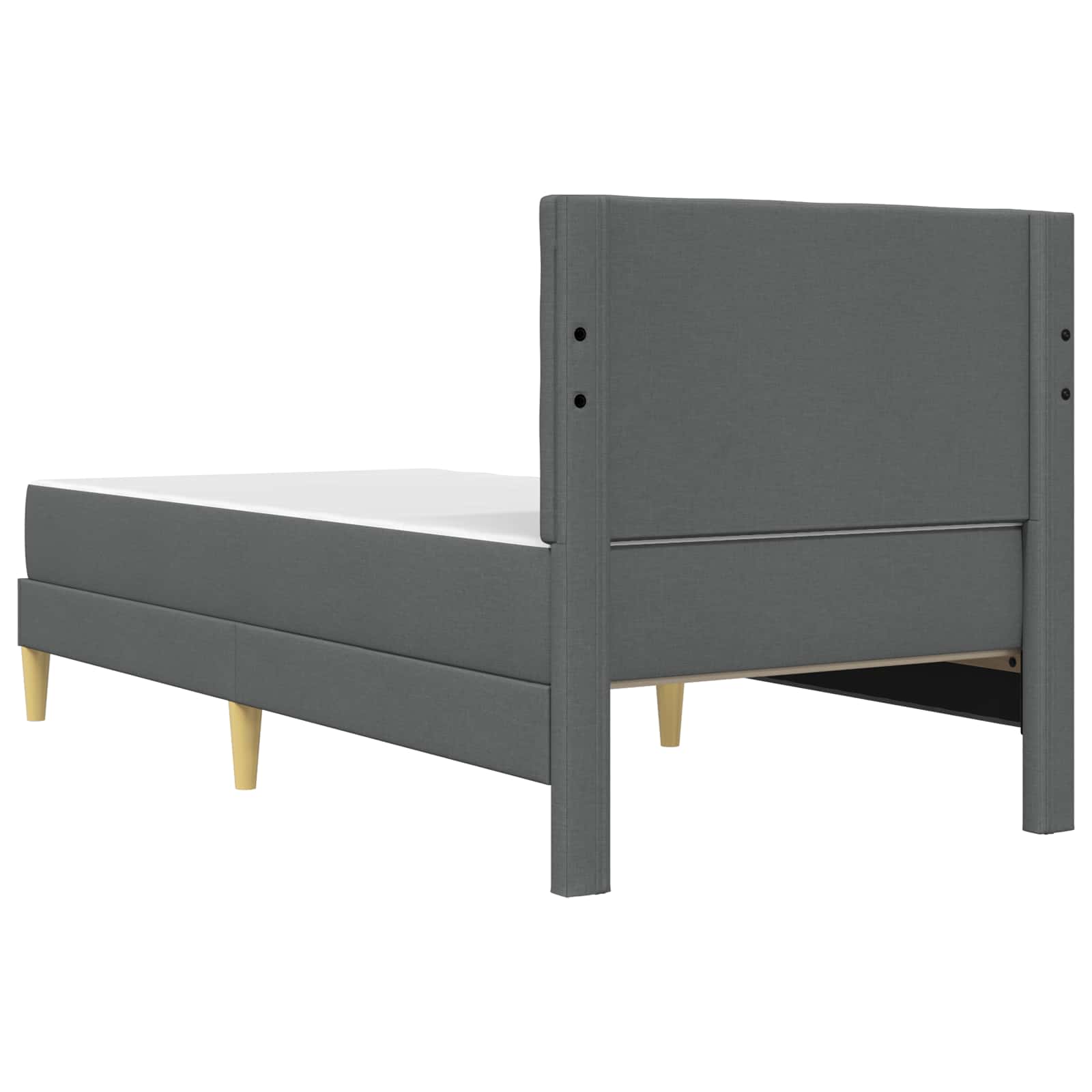 Cadre de lit avec matelas Gris foncé 90 x 190 cm Tissu - XIOS