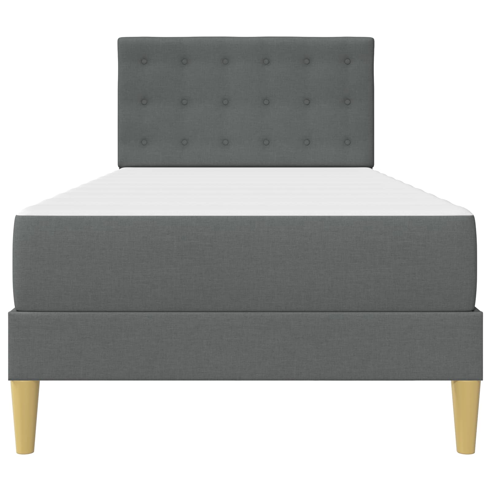 Cadre de lit avec matelas Gris foncé 90 x 190 cm Tissu - XIOS