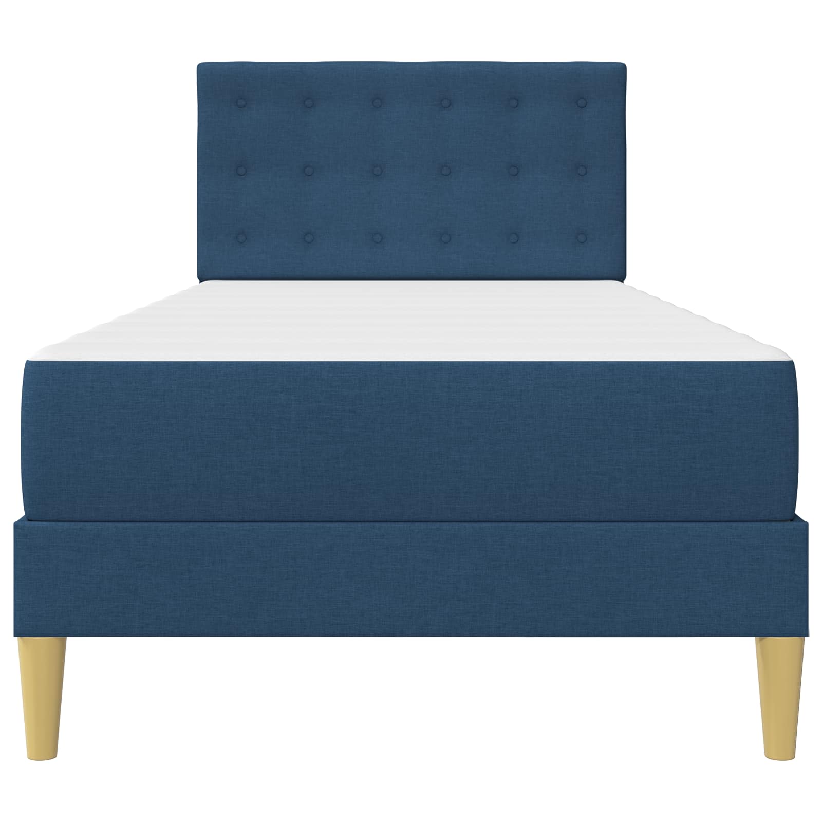 Cadre de lit avec matelas Bleu 90 x 190 cm Tissu - XIOS