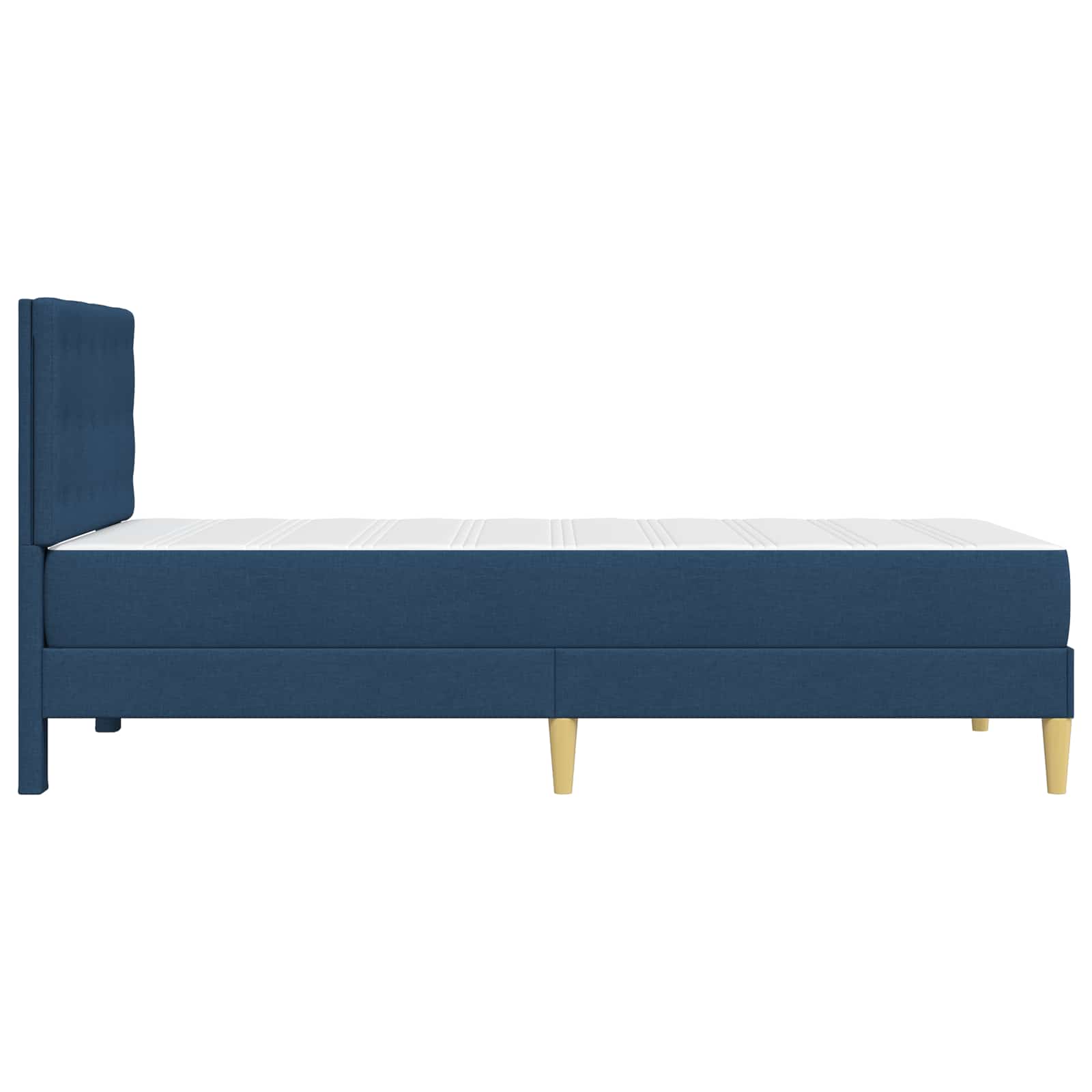 Cadre de lit avec matelas Bleu 90 x 190 cm Tissu - XIOS