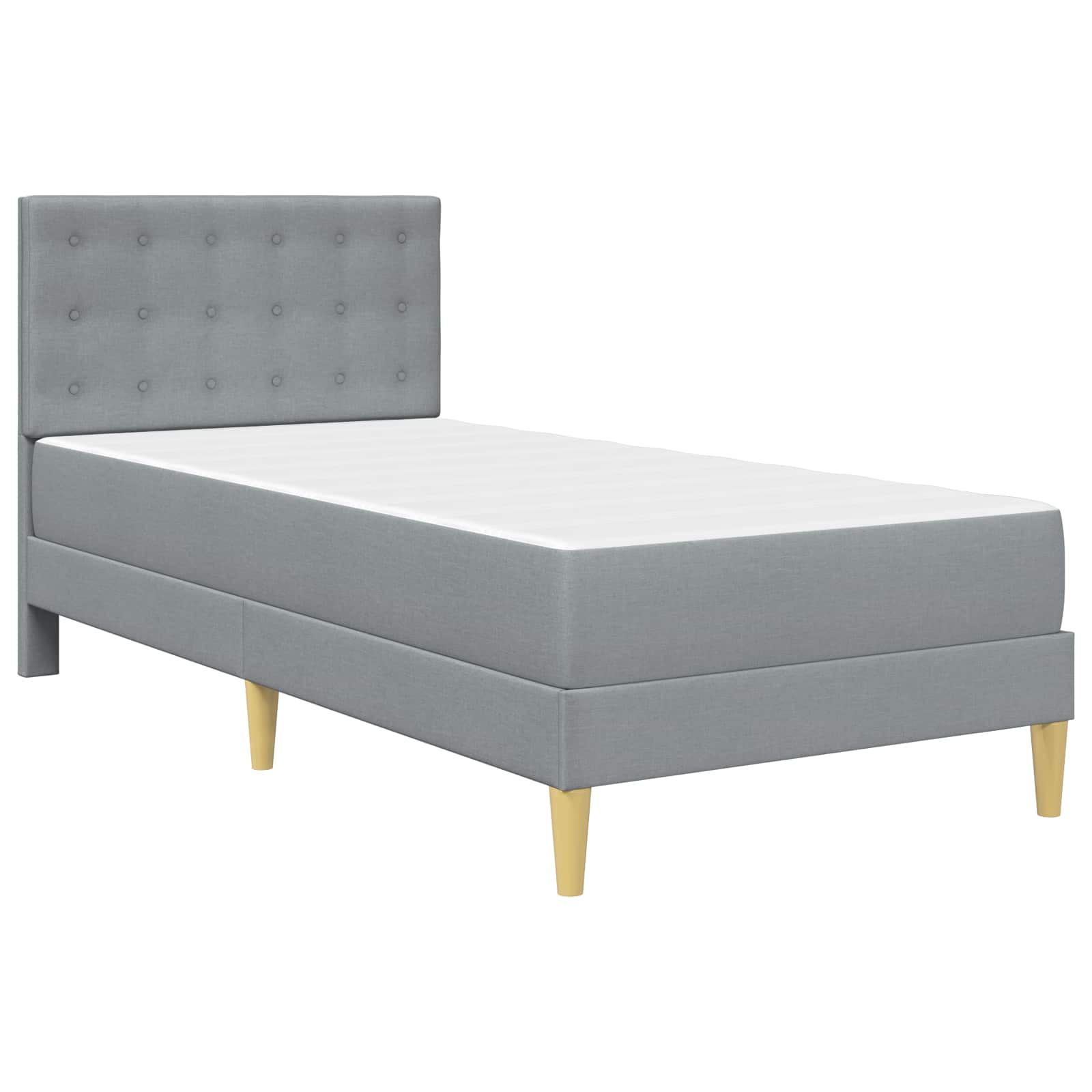 Cadre de lit avec matelas Gris clair 90 x 200 cm Tissu - XIOS