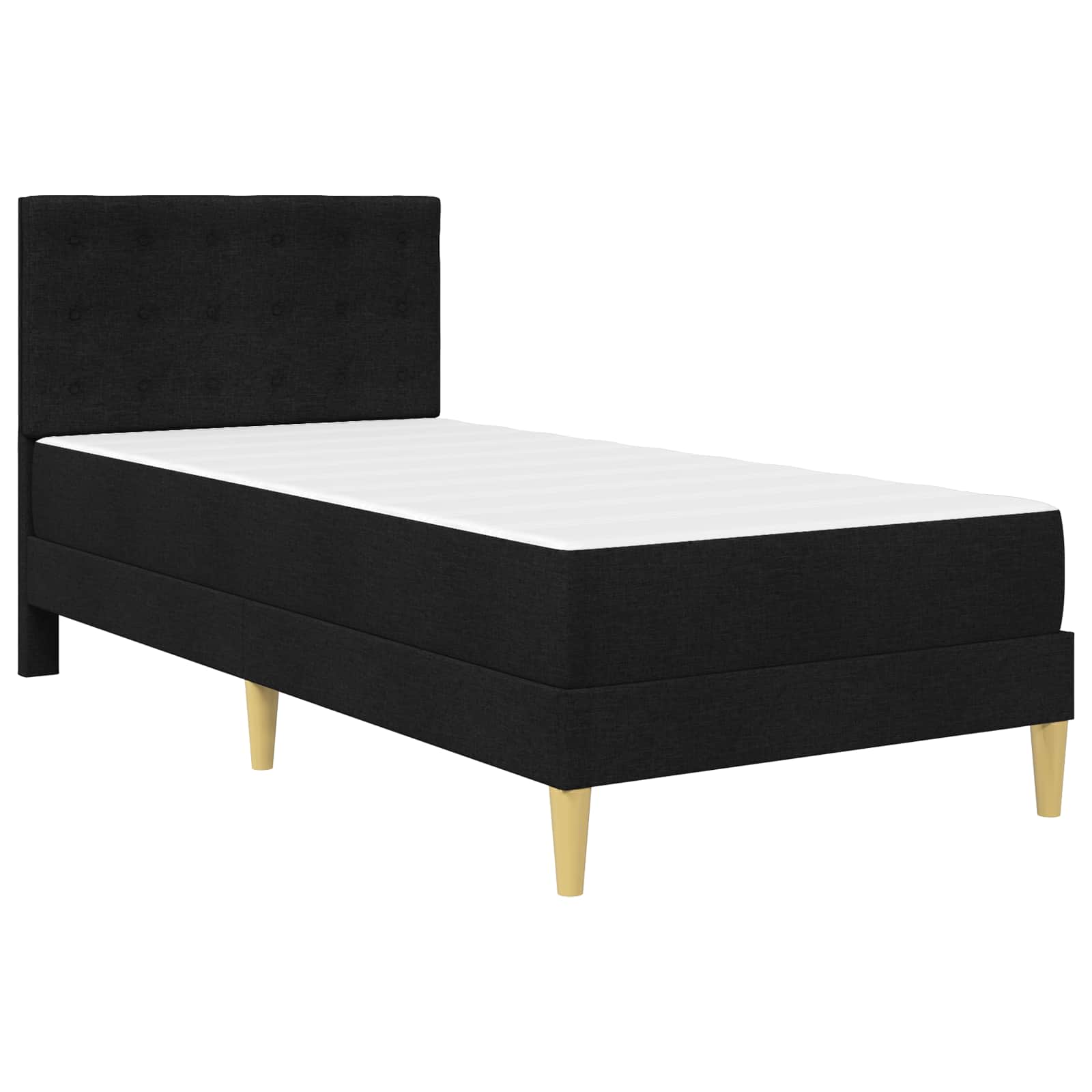 Cadre de lit avec matelas Noir 90 x 200 cm Tissu - XIOS