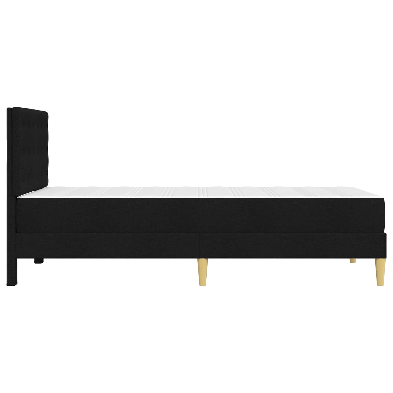 Cadre de lit avec matelas Noir 90 x 200 cm Tissu - XIOS