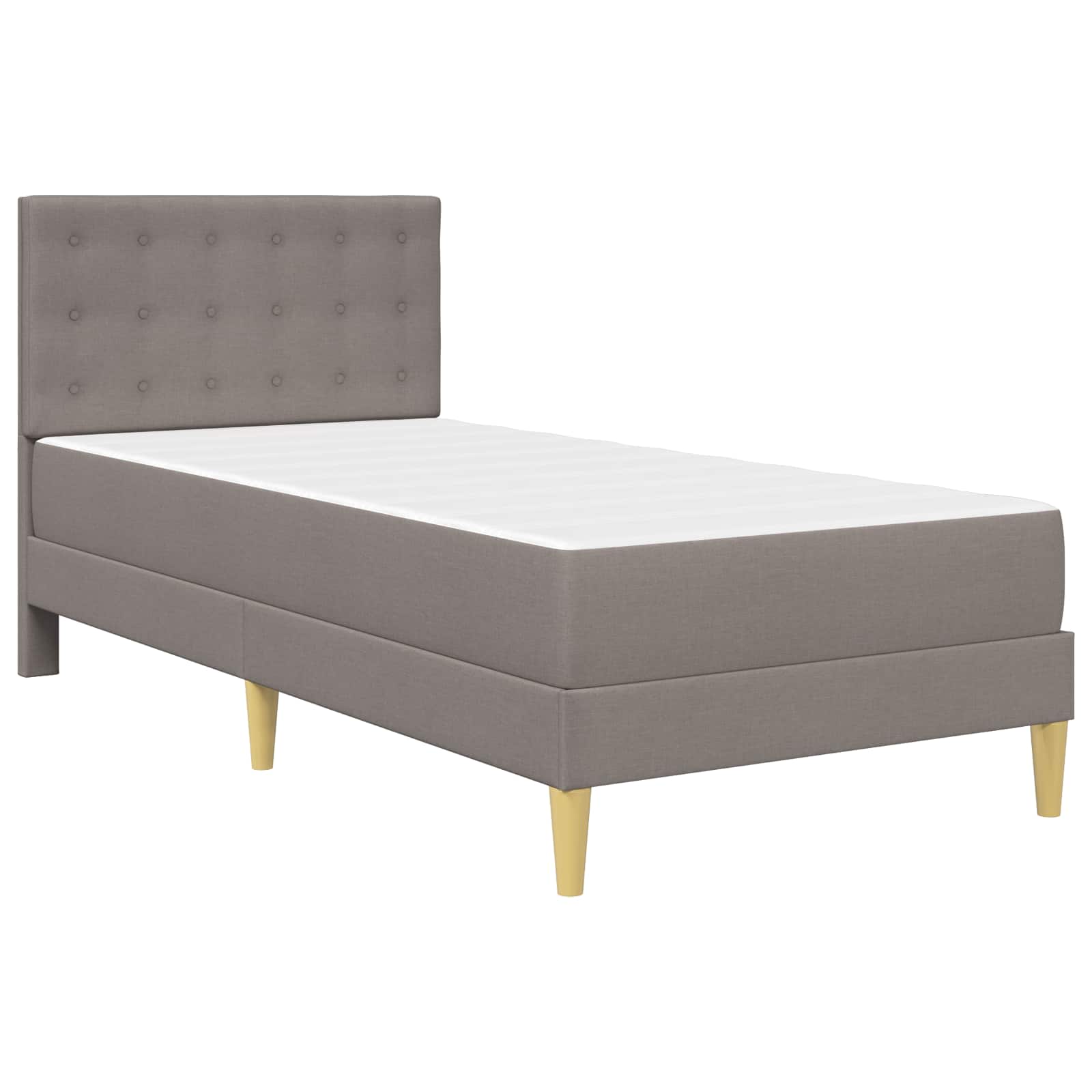 Cadre de lit avec matelas Taupe 100 x 200 cm Tissu - XIOS