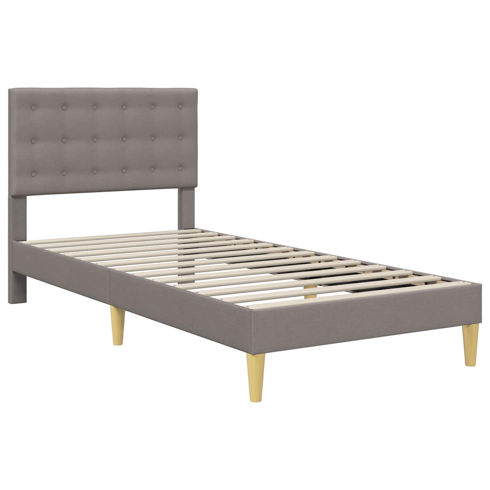 Cadre de lit avec matelas Taupe 100 x 200 cm Tissu - XIOS