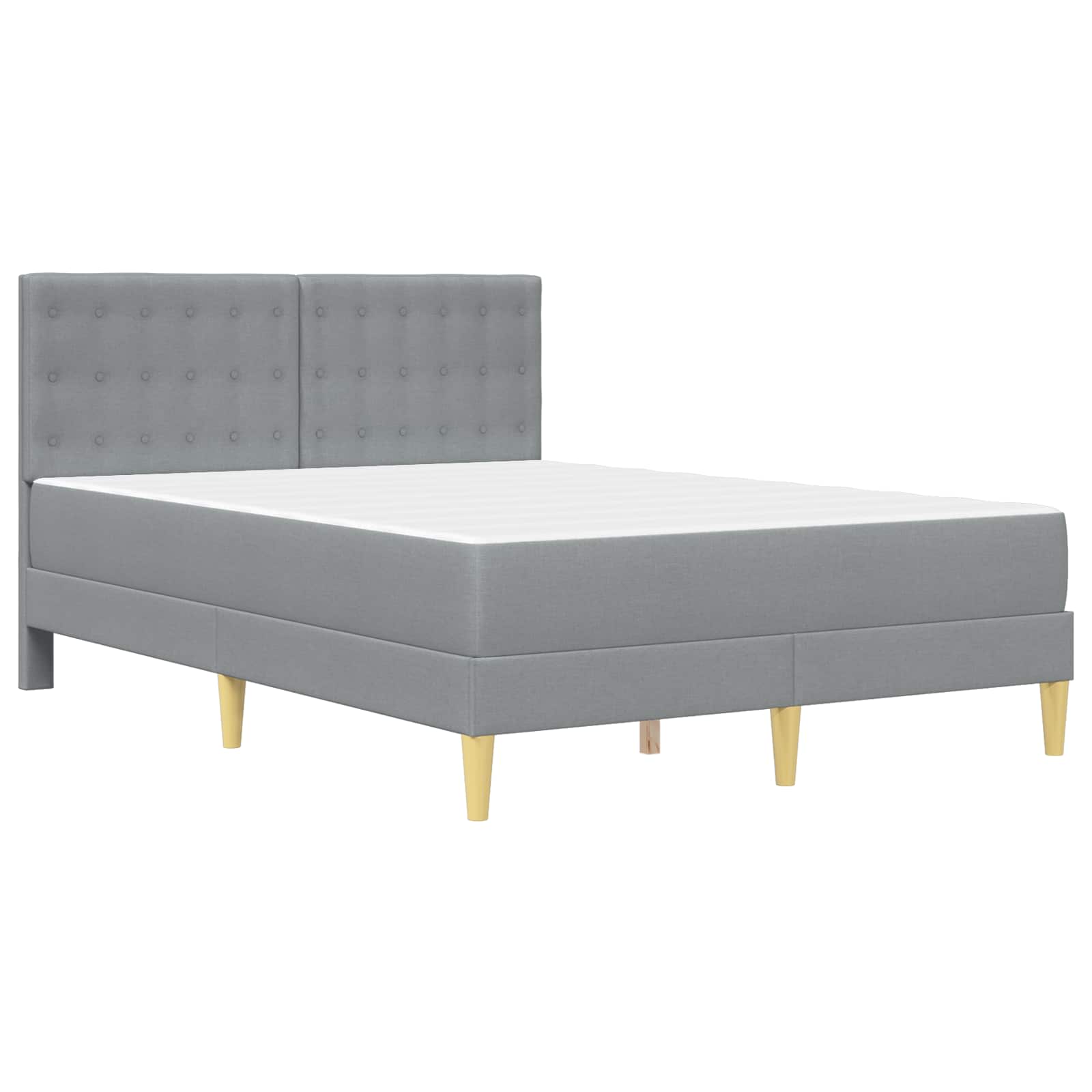 Cadre de lit avec matelas Gris clair 120 x 190 cm Tissu - XIOS