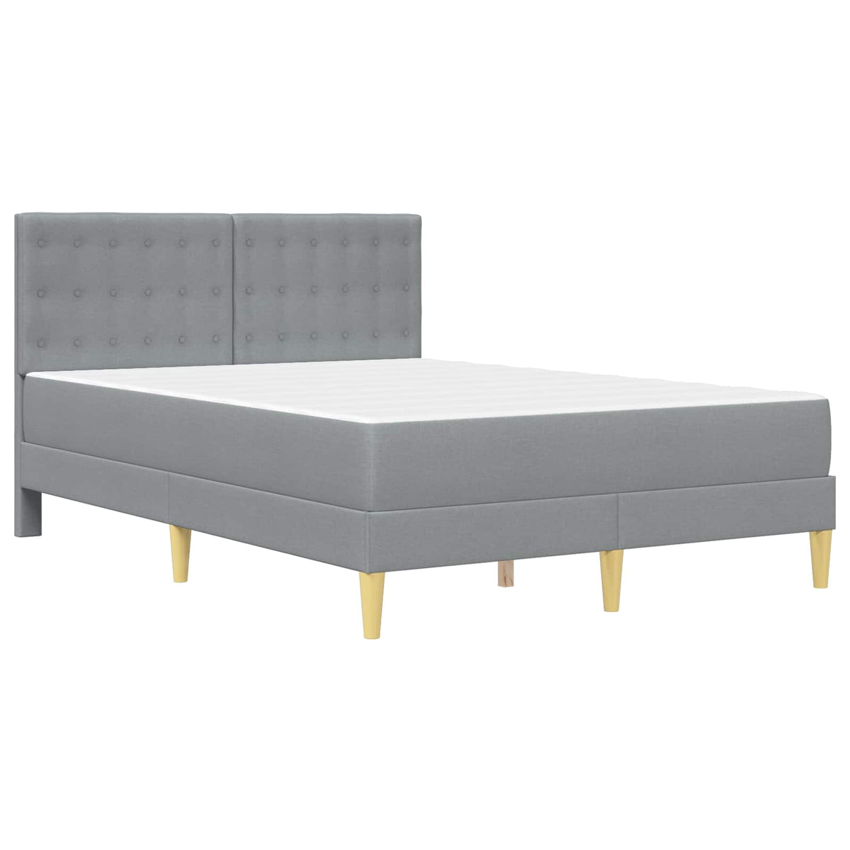Cadre de lit avec matelas Gris clair 120 x 190 cm Tissu
