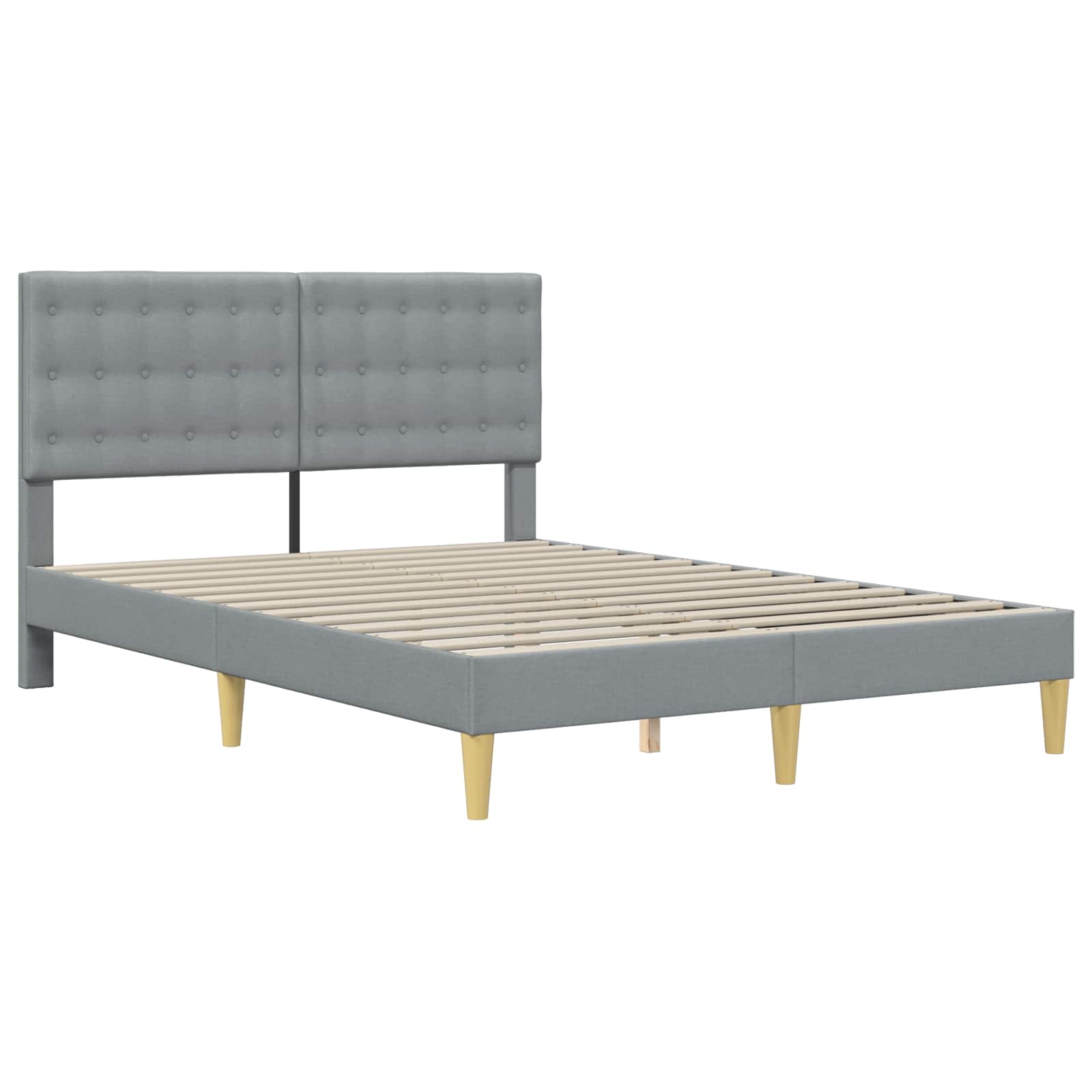 Cadre de lit avec matelas Gris clair 120 x 190 cm Tissu - XIOS