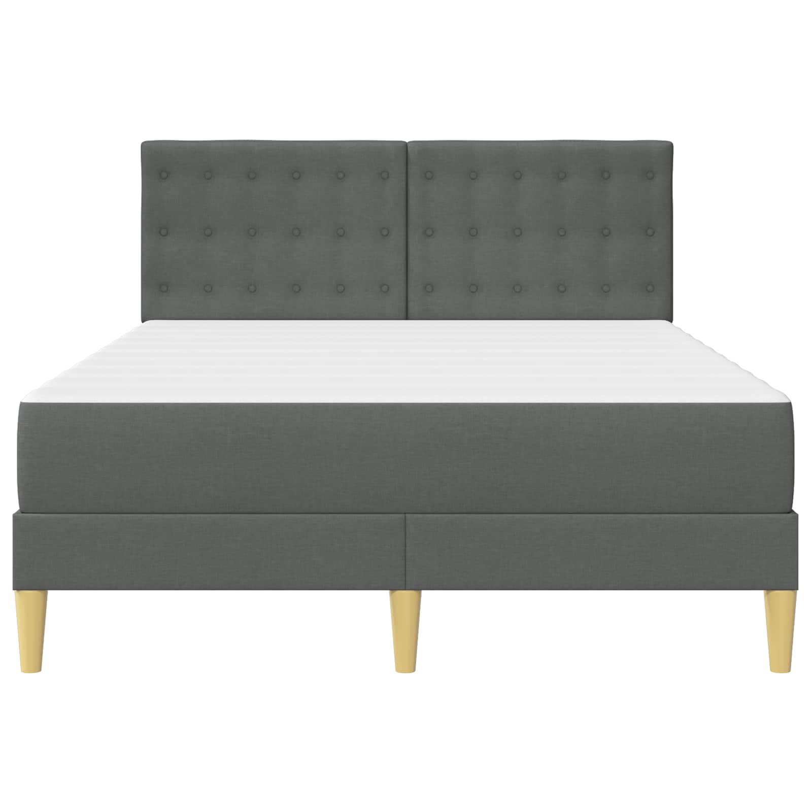 Cadre de lit avec matelas Gris foncé 120 x 190 cm Tissu - XIOS