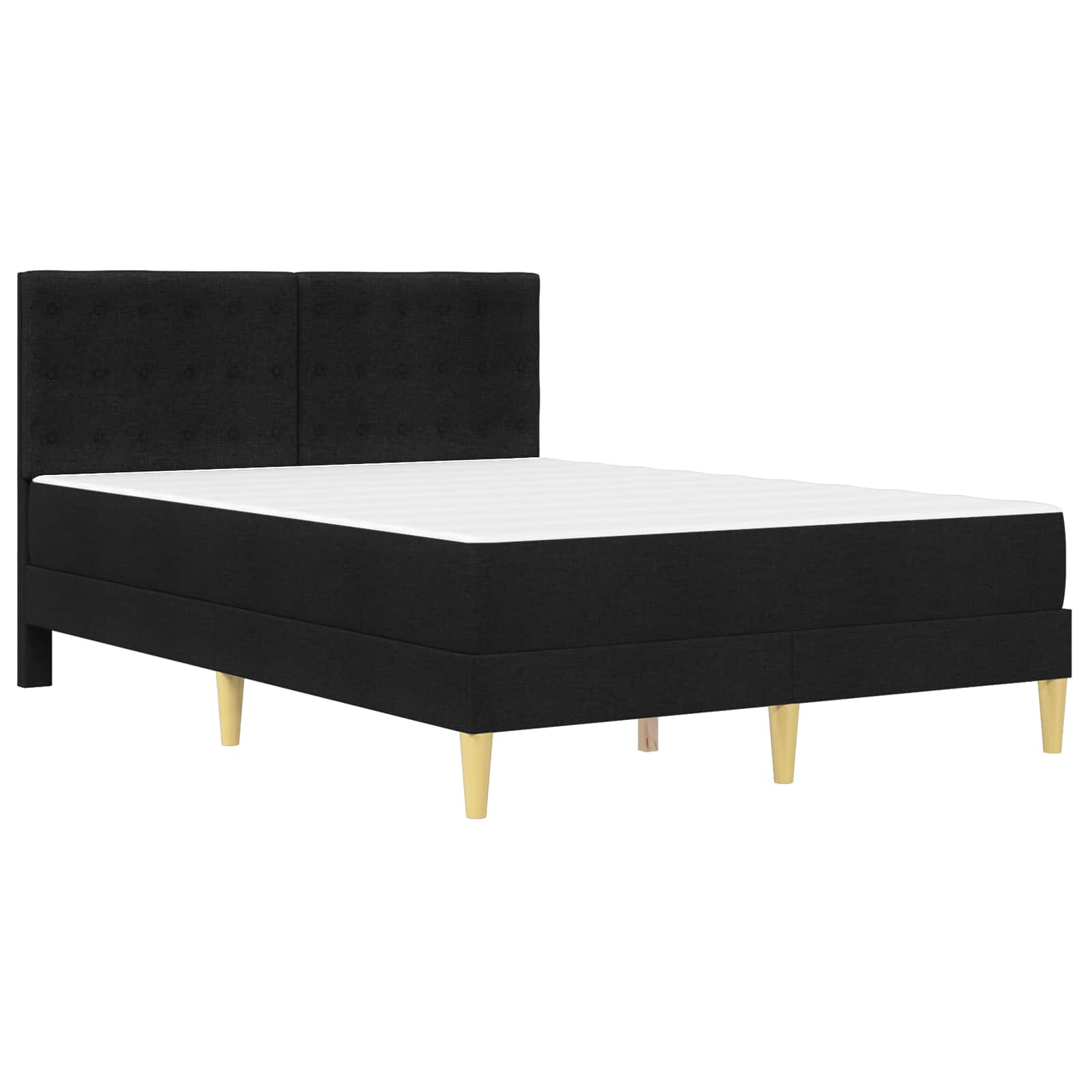 Cadre de lit avec matelas Noir 120 x 190 cm Tissu - XIOS