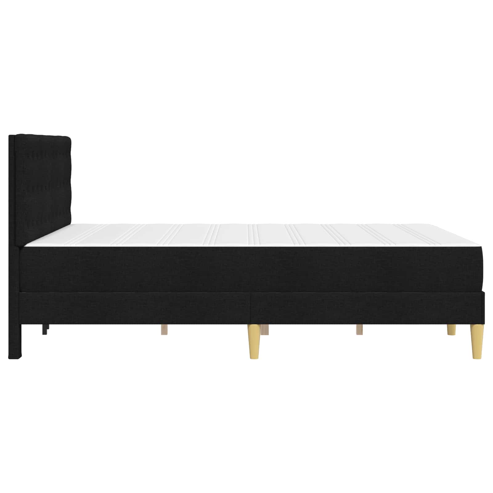 Cadre de lit avec matelas Noir 120 x 190 cm Tissu - XIOS