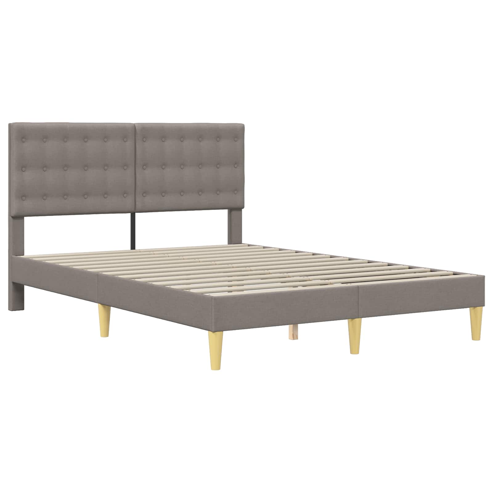 Cadre de lit avec matelas Taupe 120 x 190 cm Tissu - XIOS