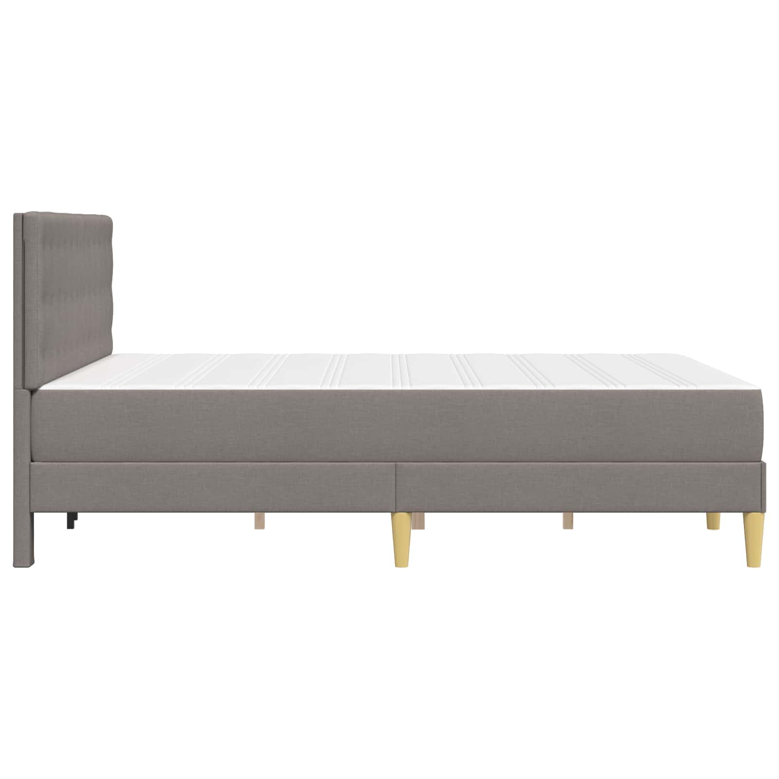 Cadre de lit avec matelas Taupe 120 x 190 cm Tissu - XIOS