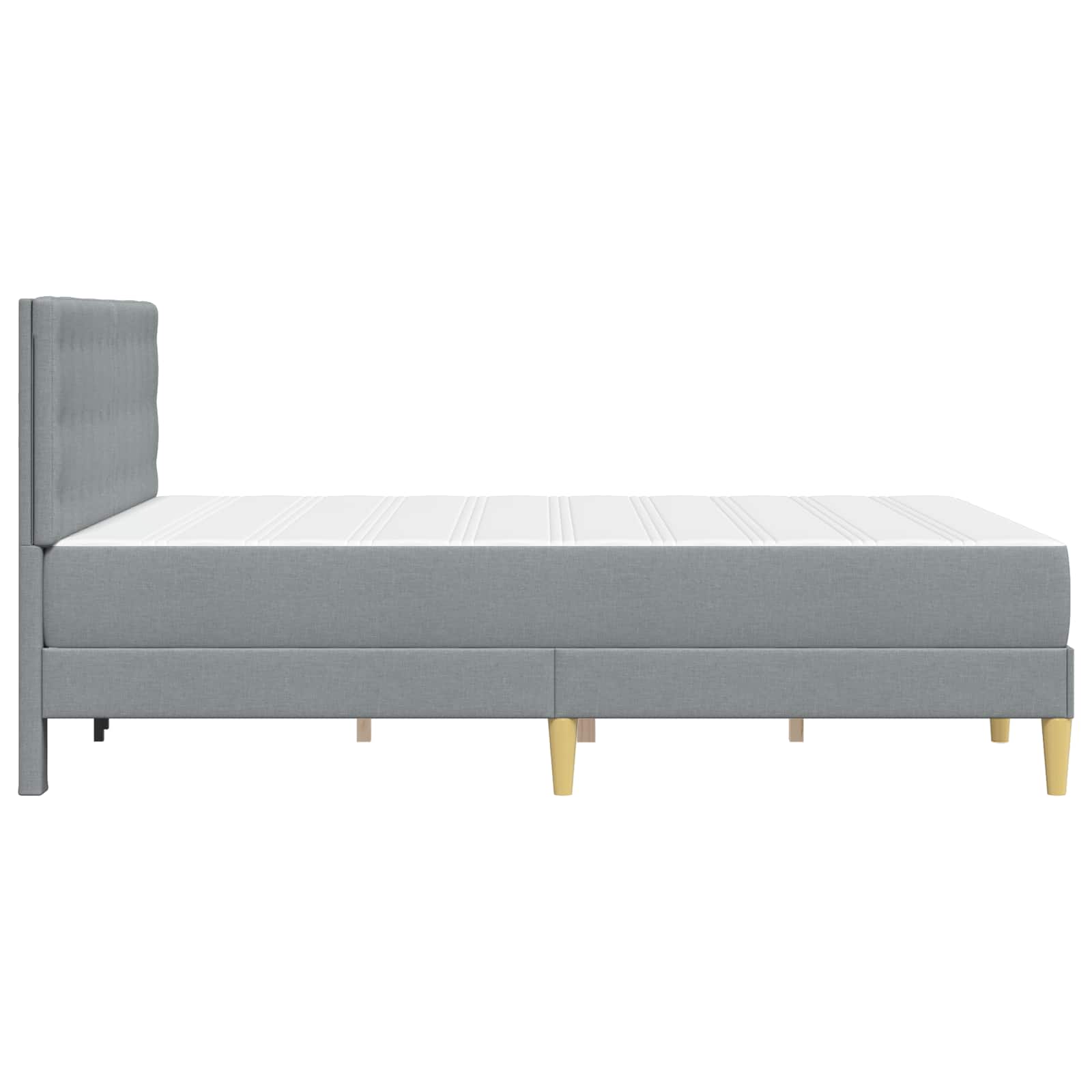 Cadre de lit avec matelas Gris clair 120 x 200 cm Tissu - XIOS