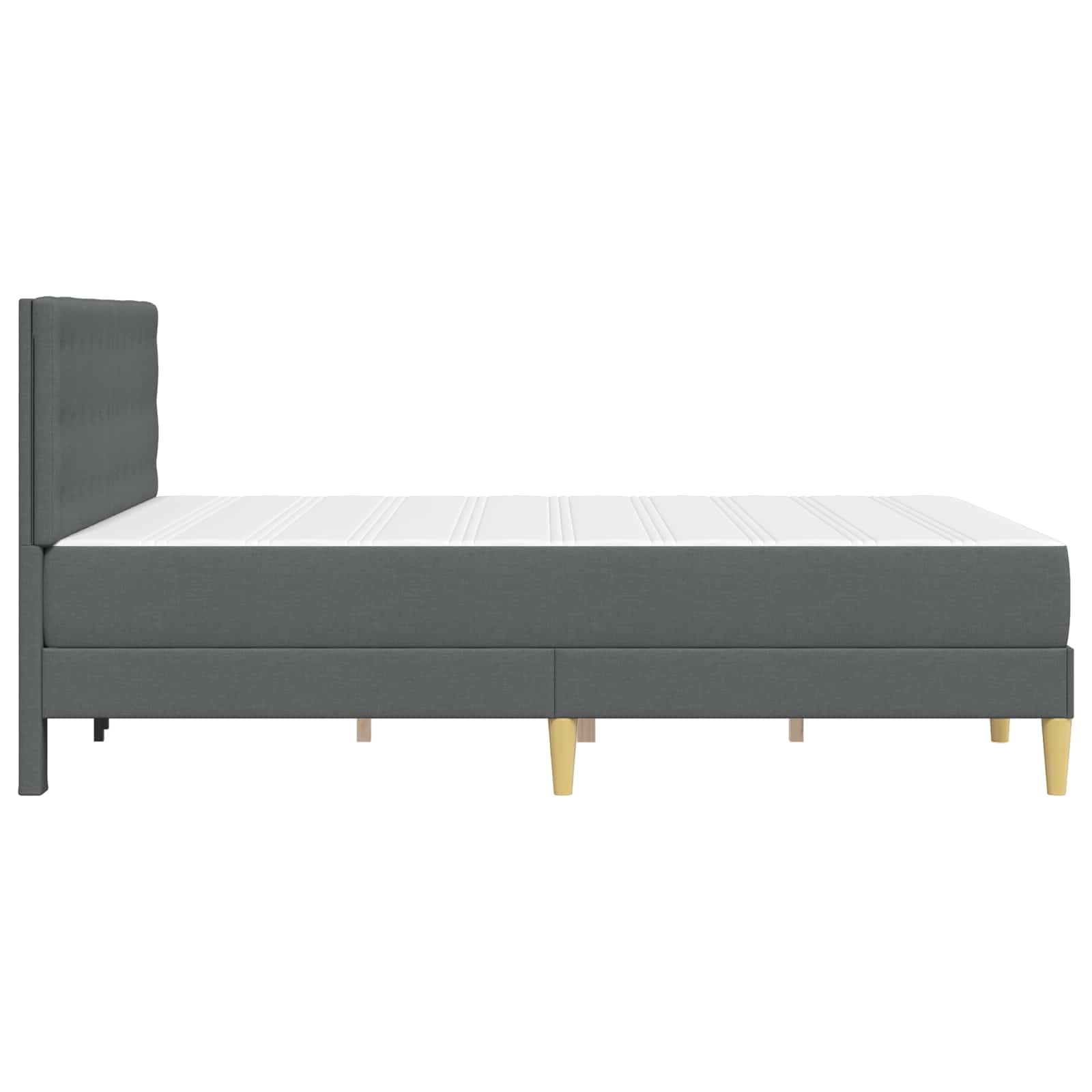 Cadre de lit avec matelas Gris foncé 120 x 200 cm Tissu - XIOS
