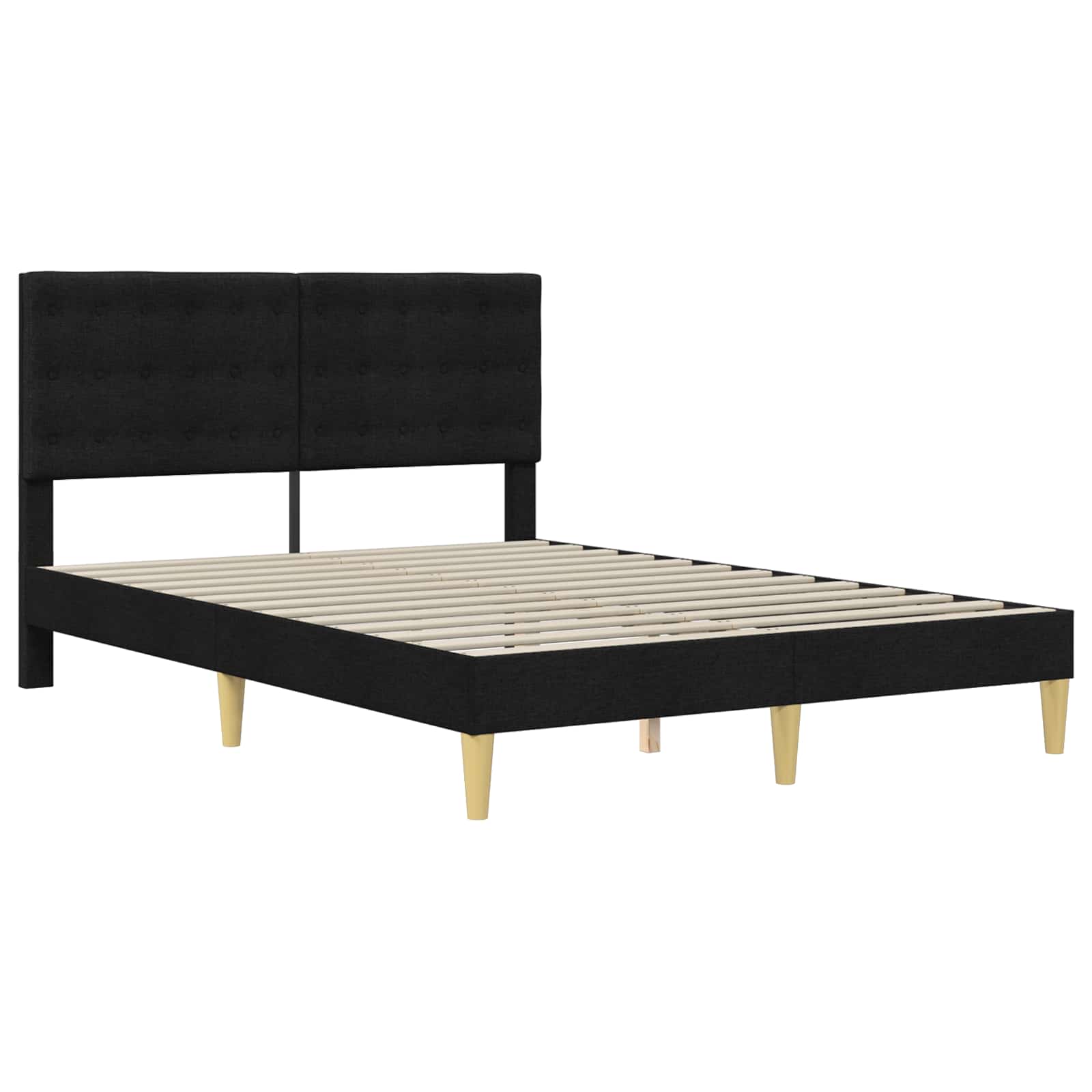 Cadre de lit avec matelas Noir 120 x 200 cm Tissu - XIOS