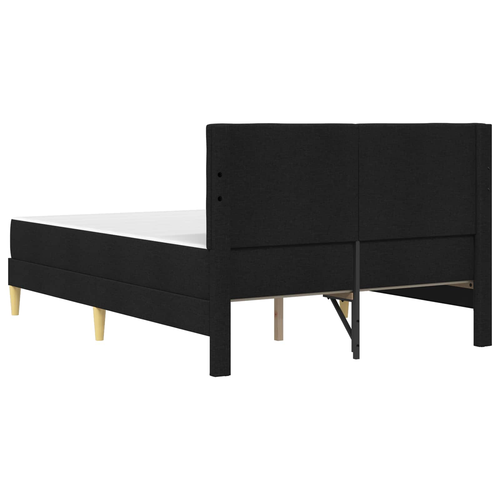 Cadre de lit avec matelas Noir 120 x 200 cm Tissu - XIOS