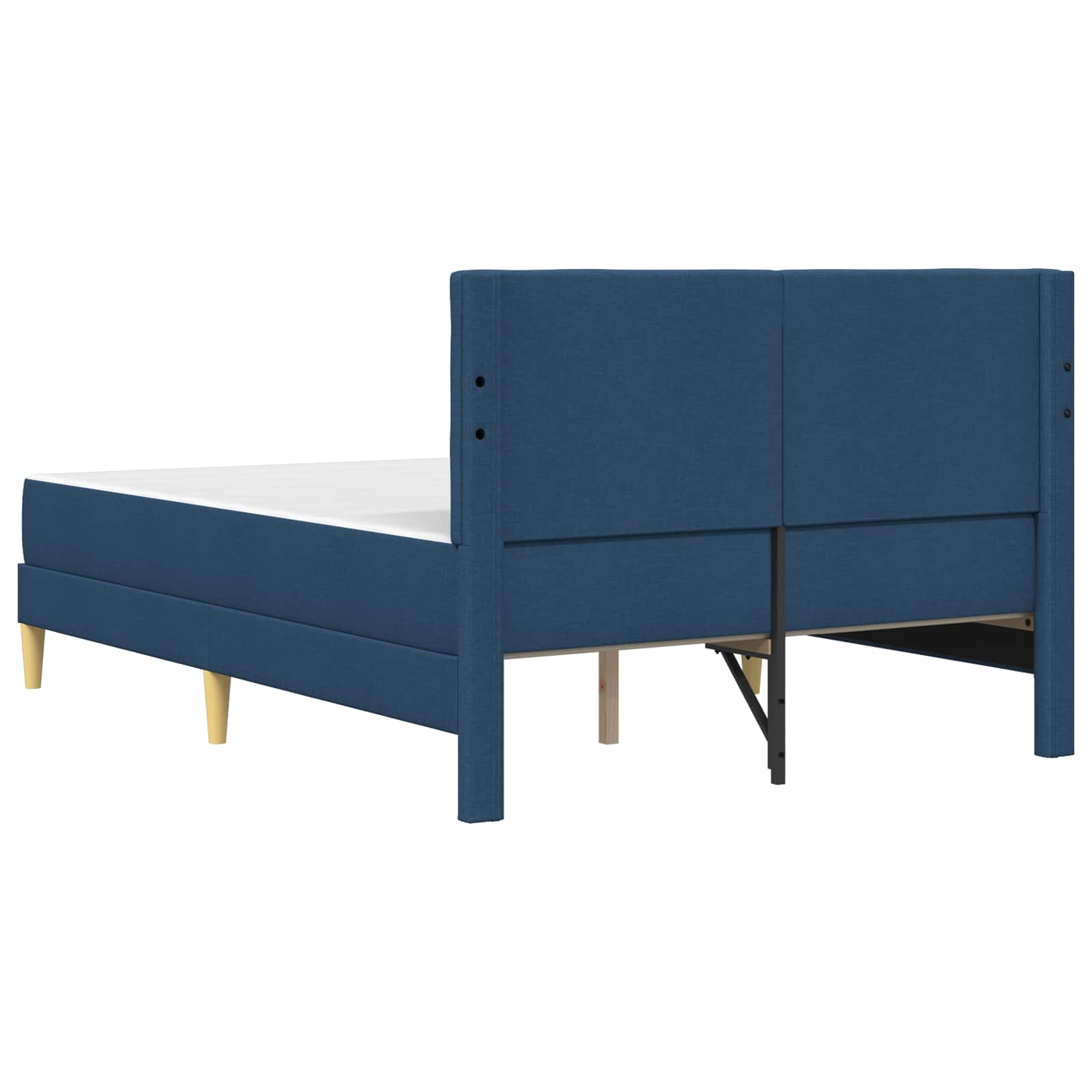 Cadre de lit avec matelas Bleu 140 x 190 cm Tissu - XIOS
