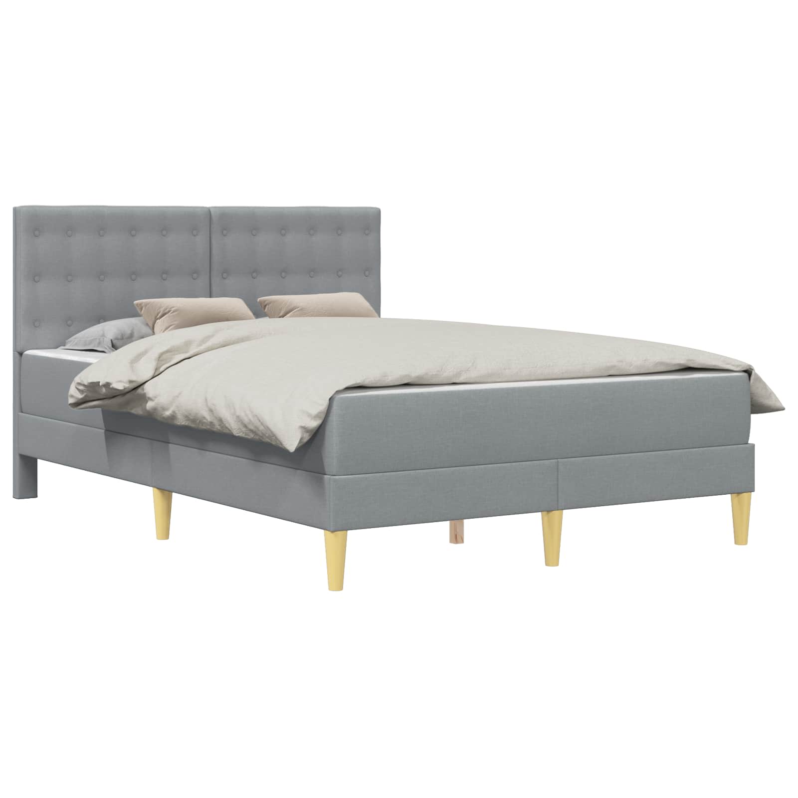 Cadre de lit avec matelas Gris clair 140 x 200 cm Tissu - XIOS
