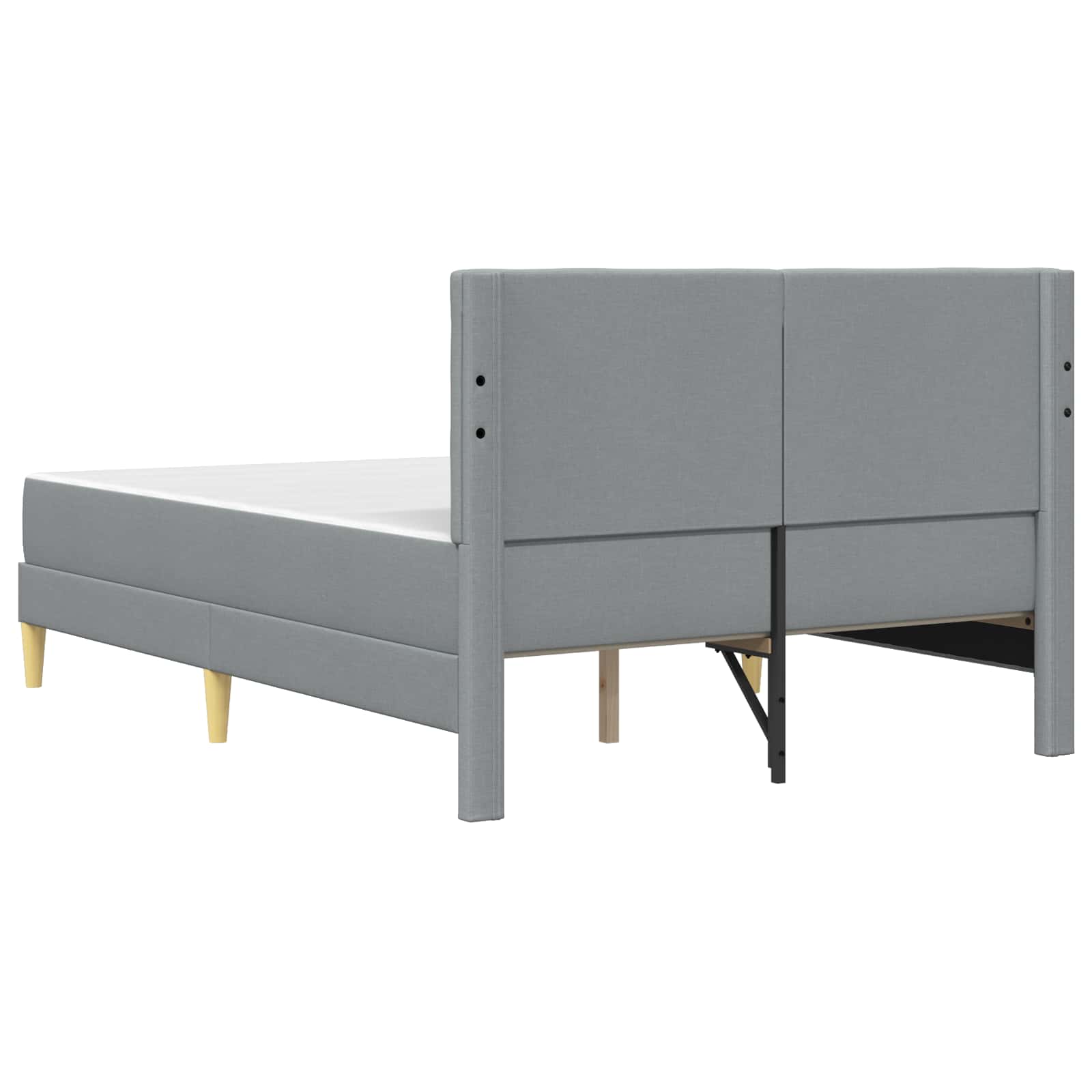 Cadre de lit avec matelas Gris clair 140 x 200 cm Tissu - XIOS