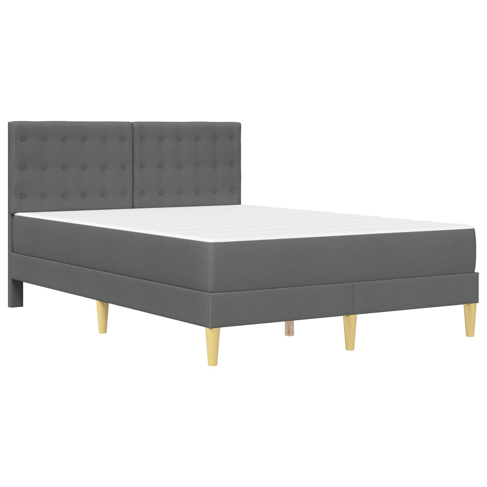 Cadre de lit avec matelas Gris foncé 140 x 200 cm Tissu - XIOS