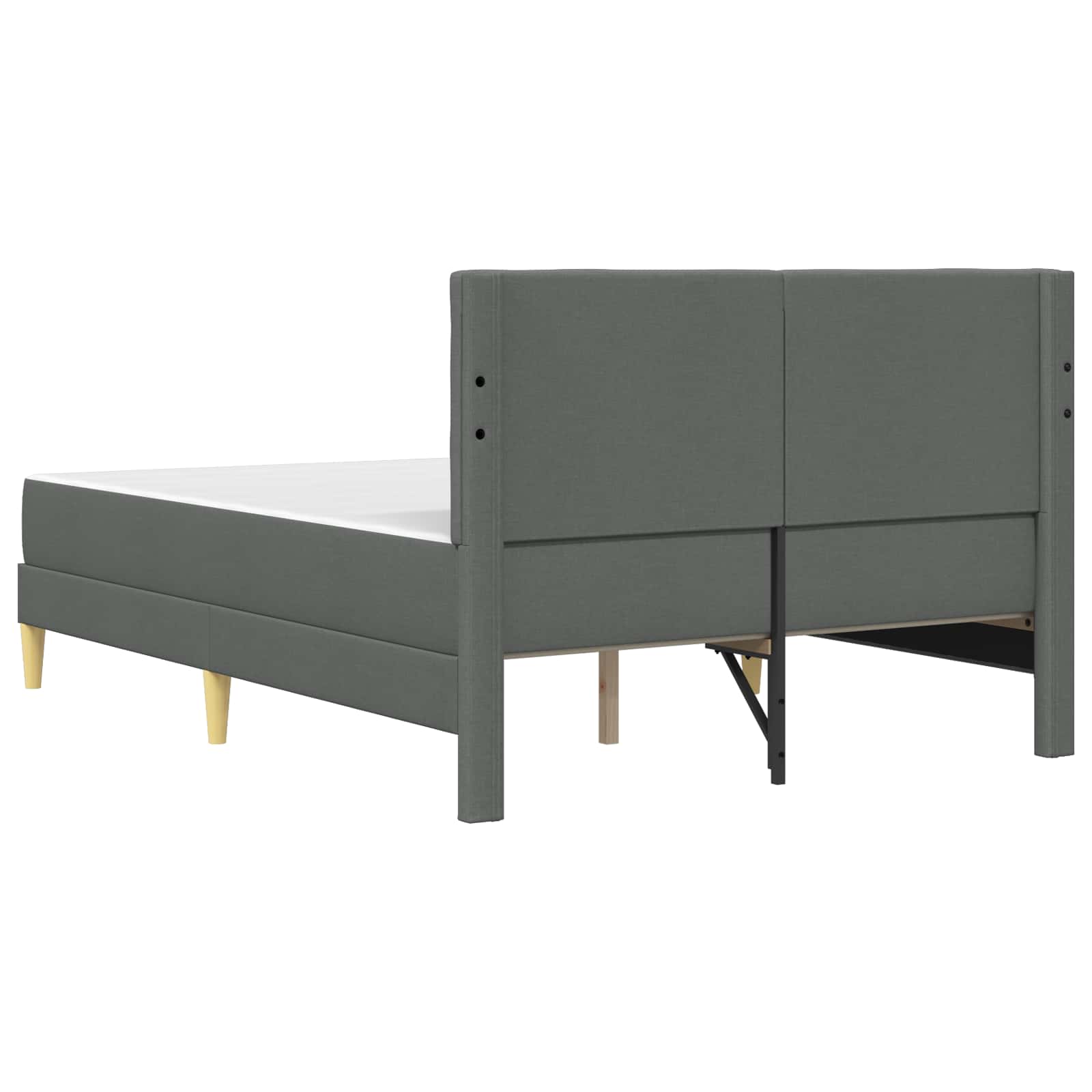 Cadre de lit avec matelas Gris foncé 140 x 200 cm Tissu - XIOS