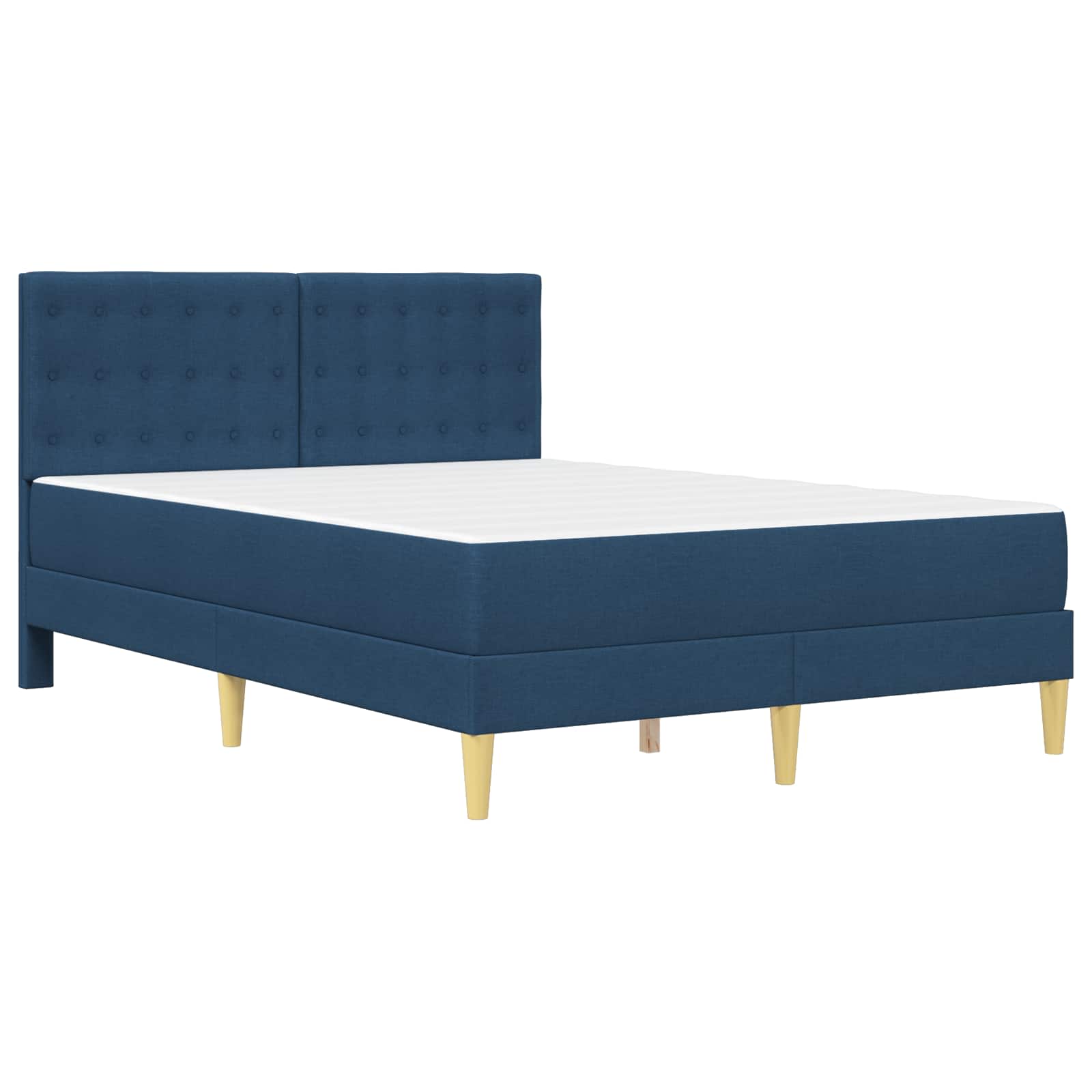 Cadre de lit avec matelas Bleu 140 x 200 cm Tissu - XIOS