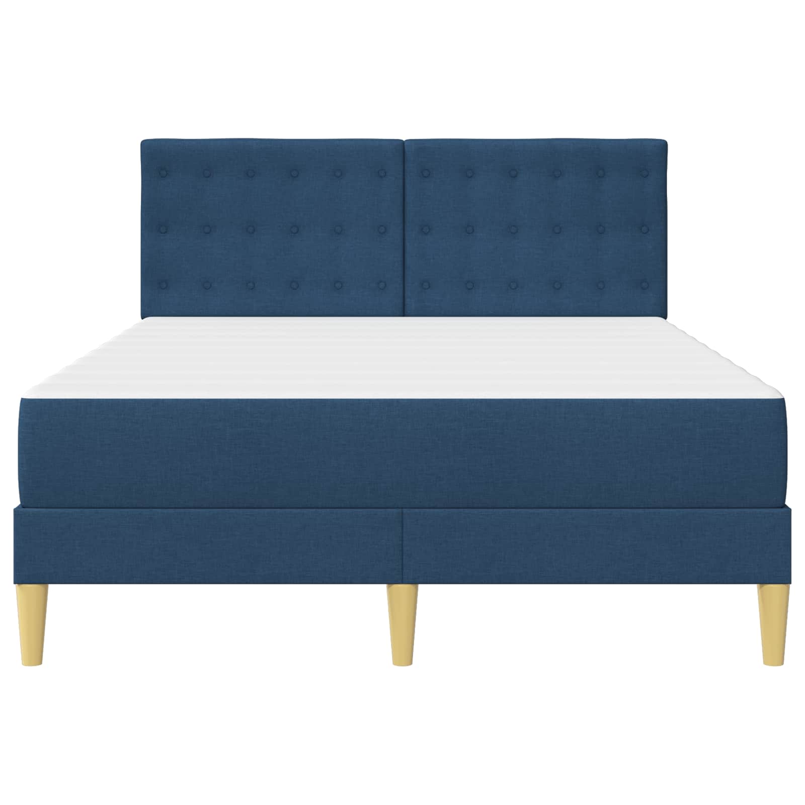Cadre de lit avec matelas Bleu 140 x 200 cm Tissu - XIOS