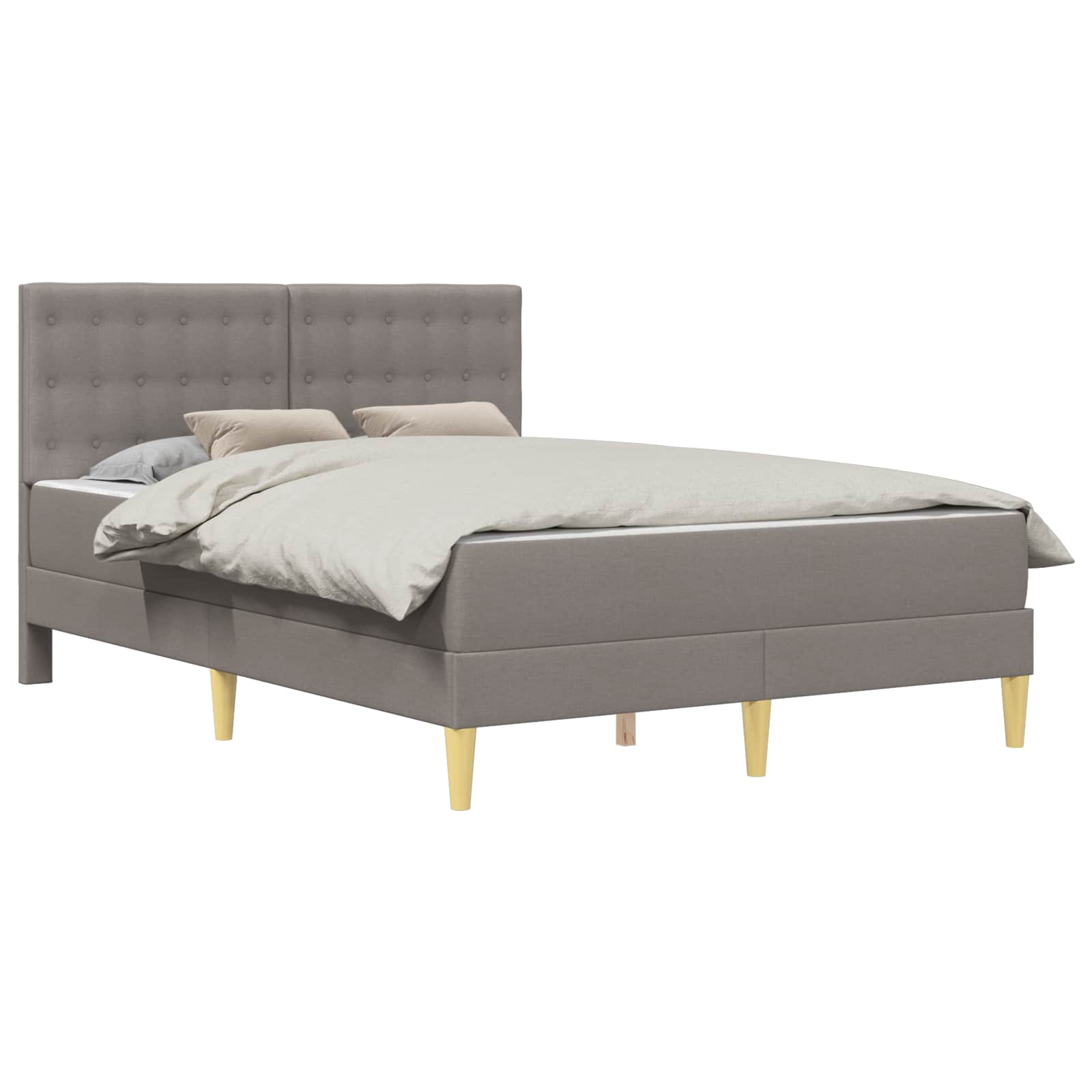 Cadre de lit avec matelas Taupe 160 x 200 cm Tissu - XIOS