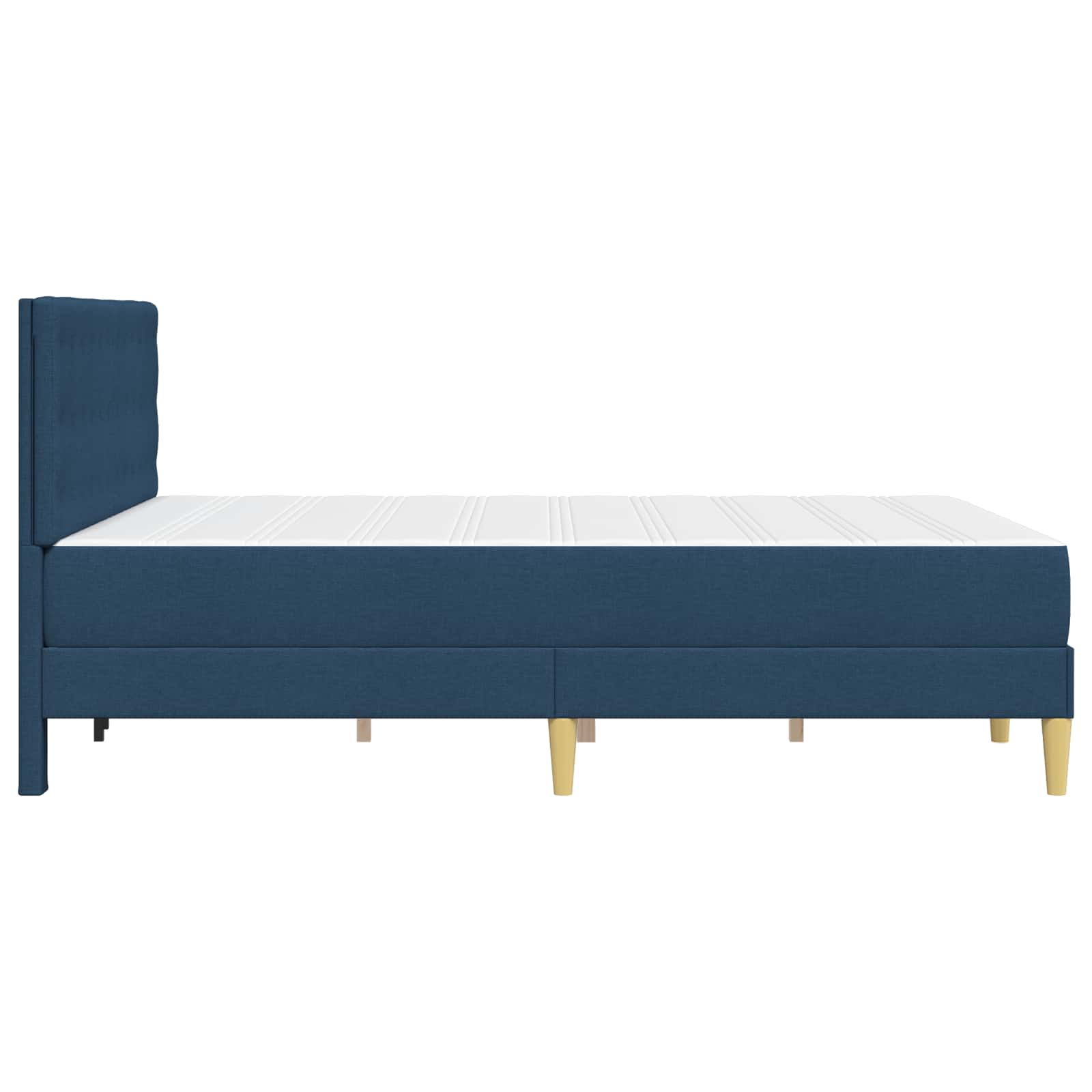 Cadre de lit avec matelas Bleu 160 x 200 cm Tissu - XIOS