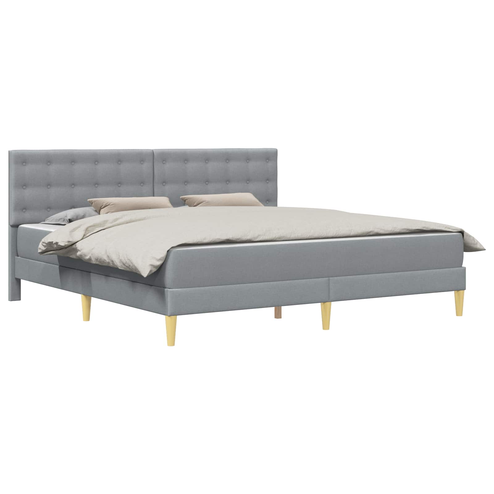 Cadre de lit avec matelas Gris clair 180 x 200 cm Tissu - XIOS