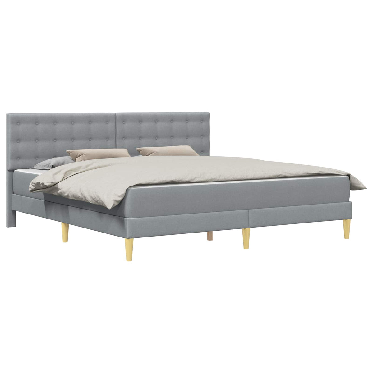 Cadre de lit avec matelas Gris clair 180 x 200 cm Tissu