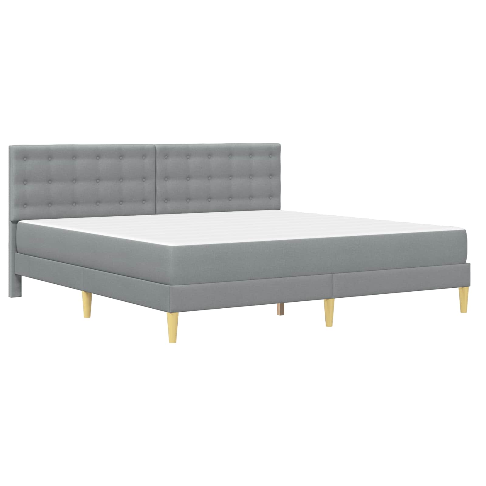 Cadre de lit avec matelas Gris clair 180 x 200 cm Tissu - XIOS